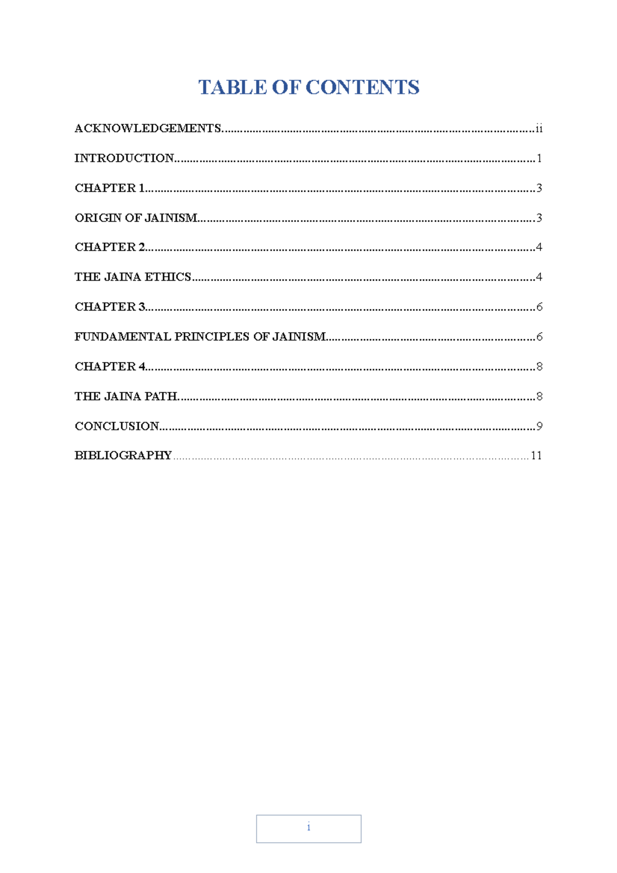 New Microsoft Word Document - i TABLE OF CONTENTS - Studocu