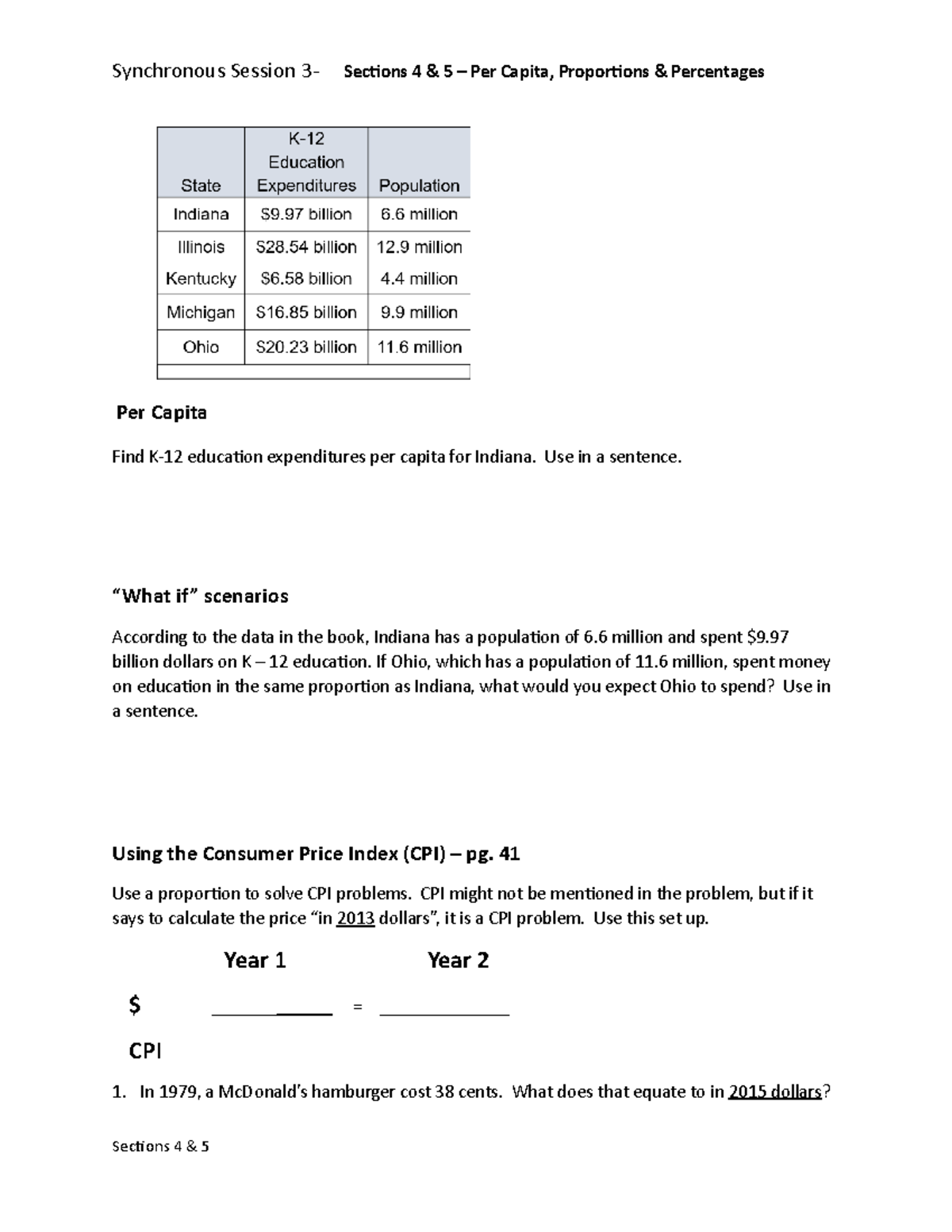 Session 3 handout - Coursework - Synchronous Session 3- Sections 4 & 5 ...