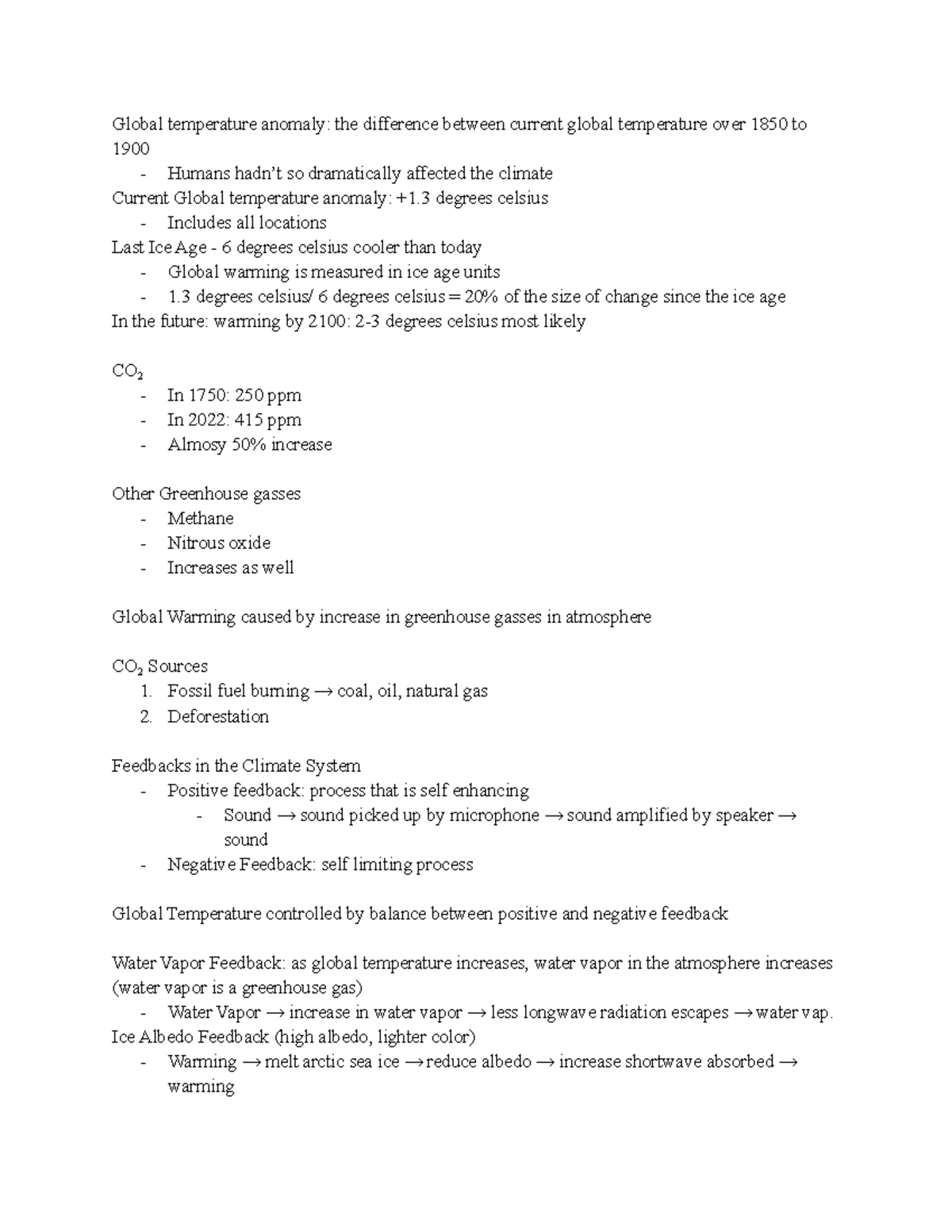 Study Guide Test #2 - Coffel - Global temperature anomaly: the ...