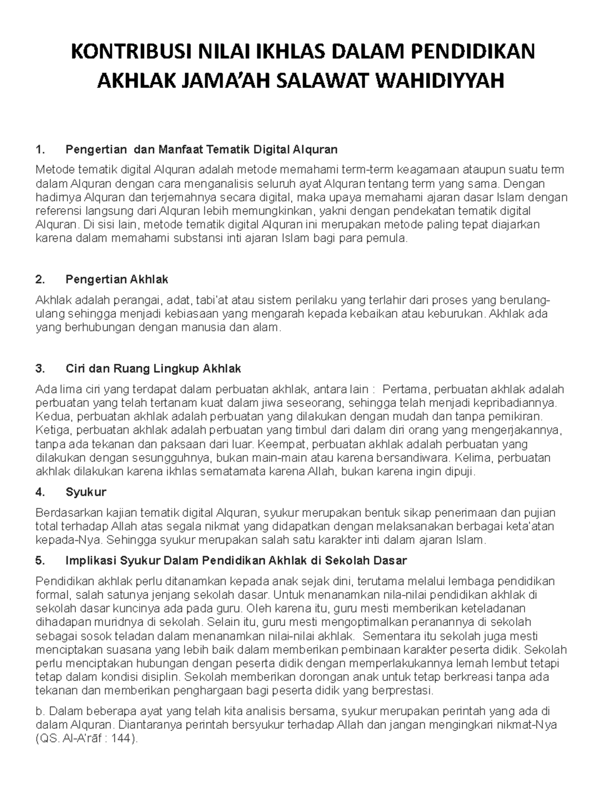 Analisa Bahan AJAR KB 2 Akidah Akhlak - Hidayati - KONTRIBUSI NILAI ...