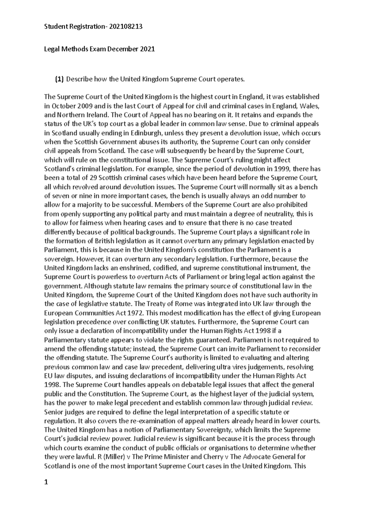 Legal Methods Exam December 2021 - The Supreme Court of the United ...