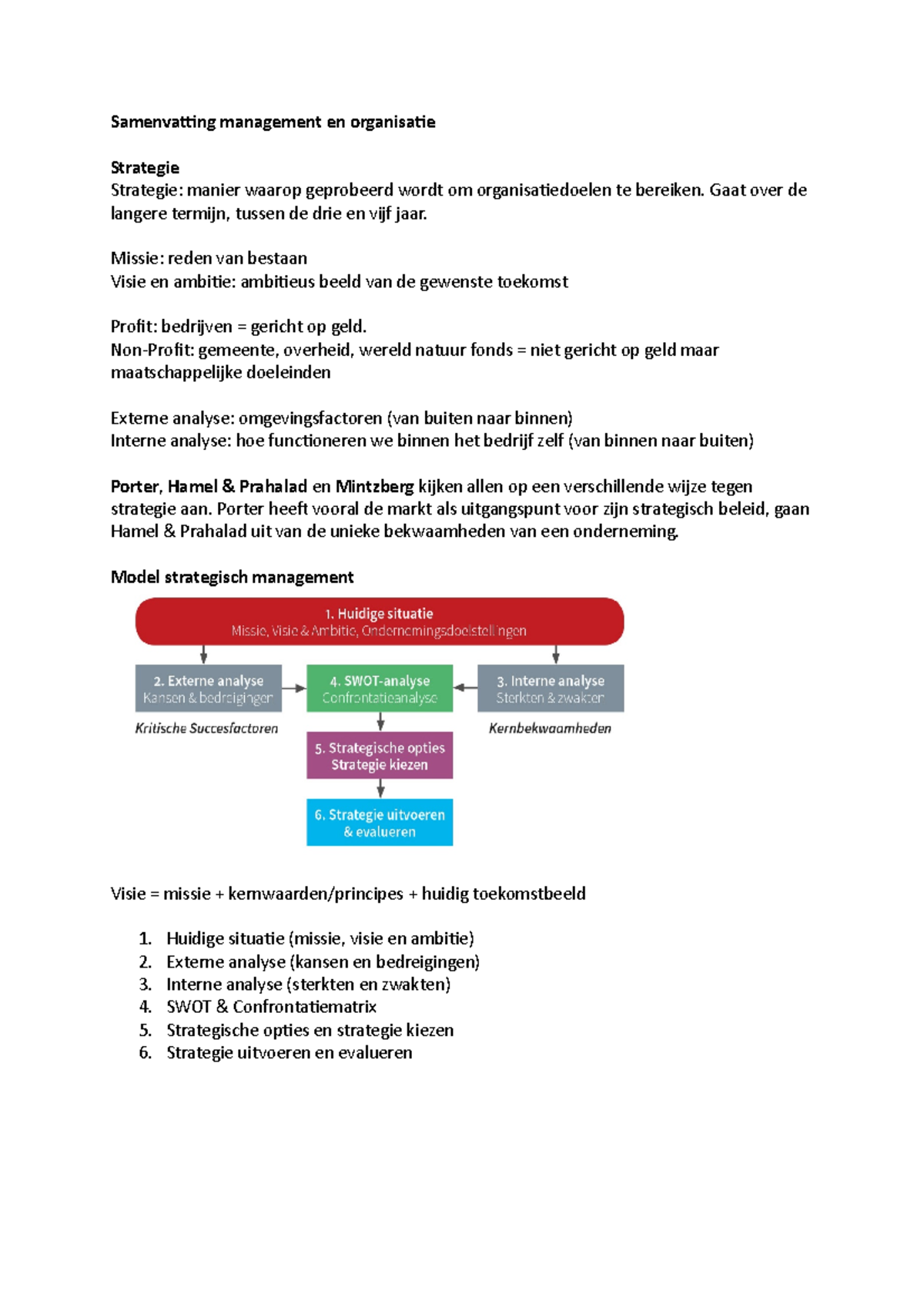 Samenvatting M&O - Samenvatting Management En Organisatie Strategie ...