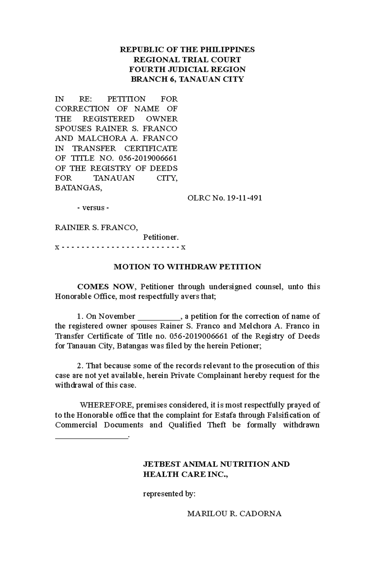 motion-to-withdraw-petition-franco-republic-of-the-philippines