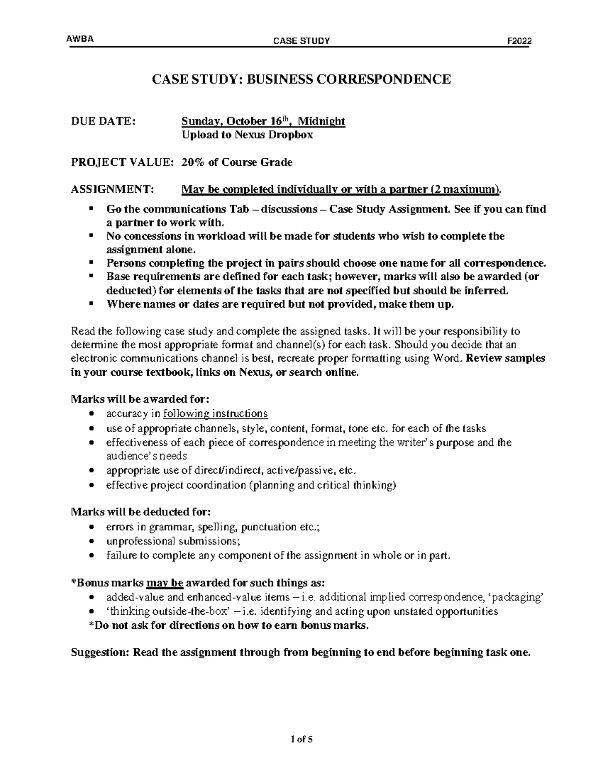 Case study Spinning Wheel - CASE STUDY F CASE STUDY: BUSINESS ...