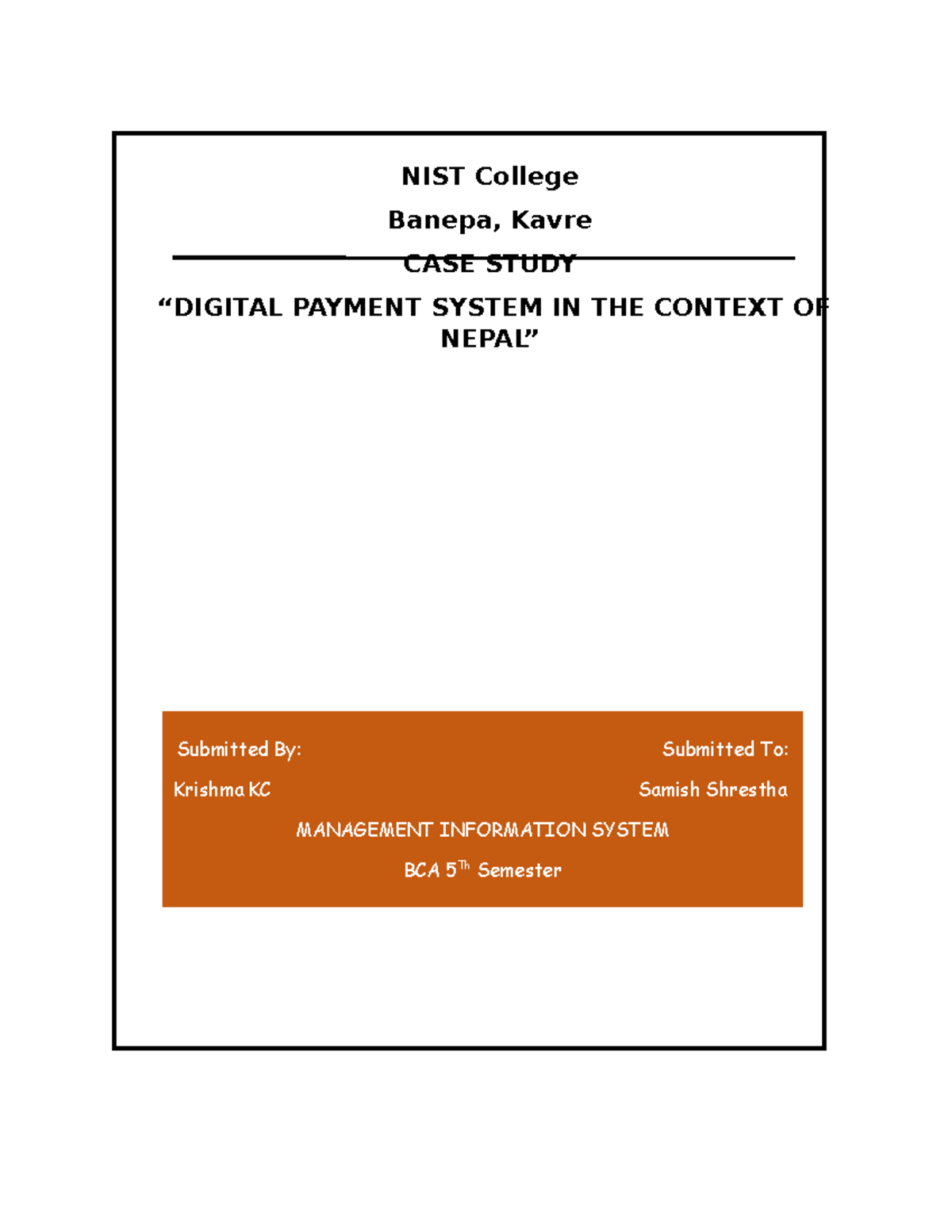 digital payment thesis