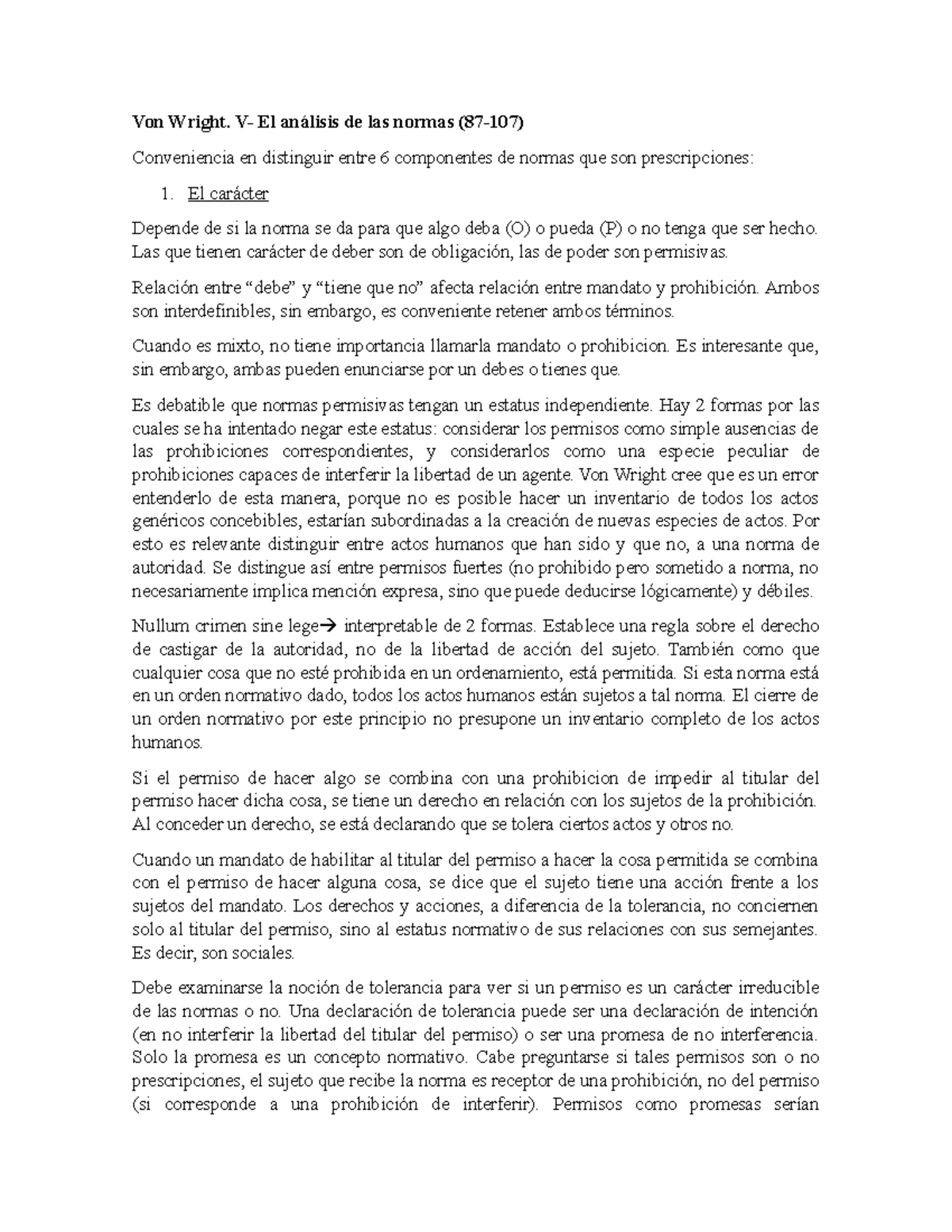 2.1 Von Wright dasdf Von Wright. V El análisis de las normas (87