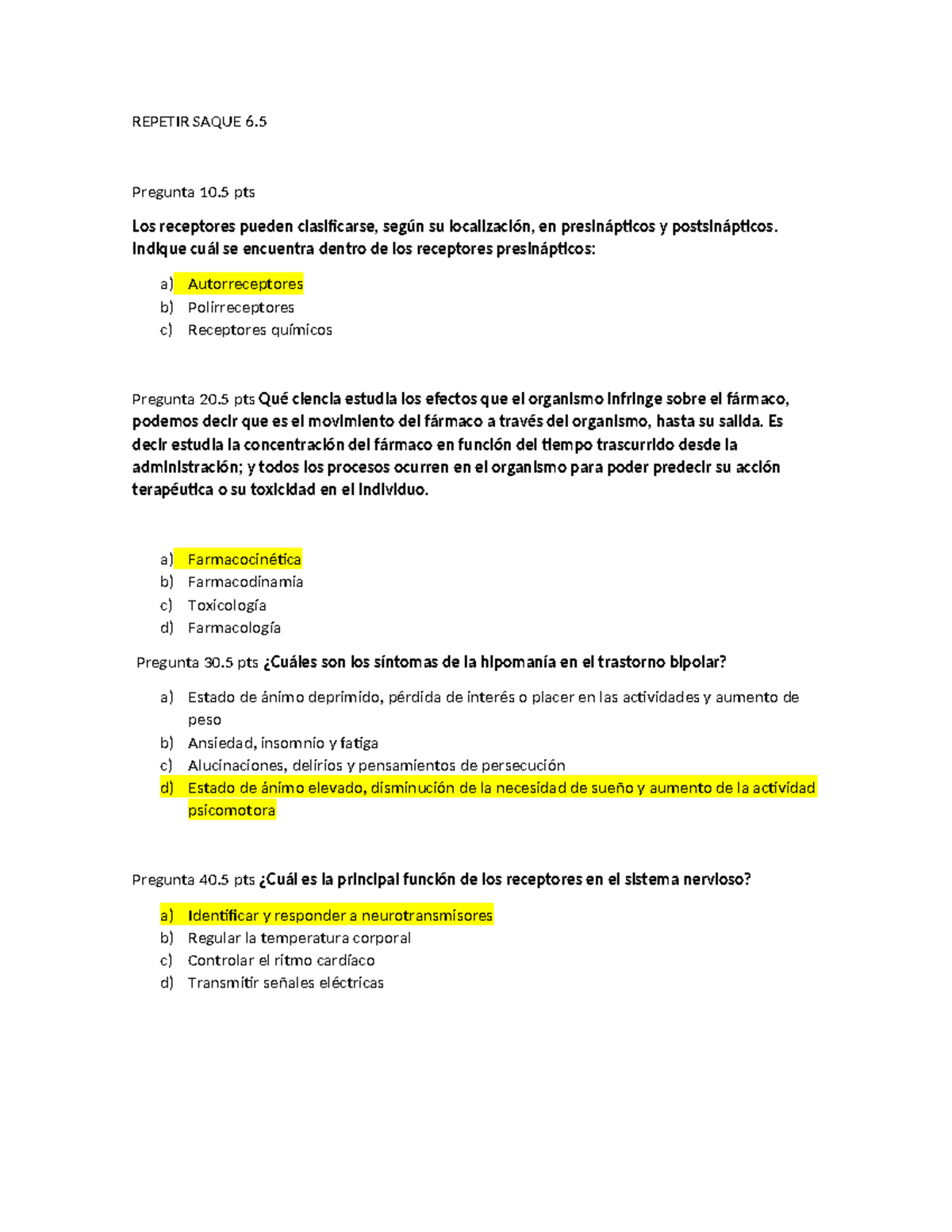 Cuestionario Analice El Tema Los Receptores Y Enzimas Como Objetivos De La Acción De Los 4962