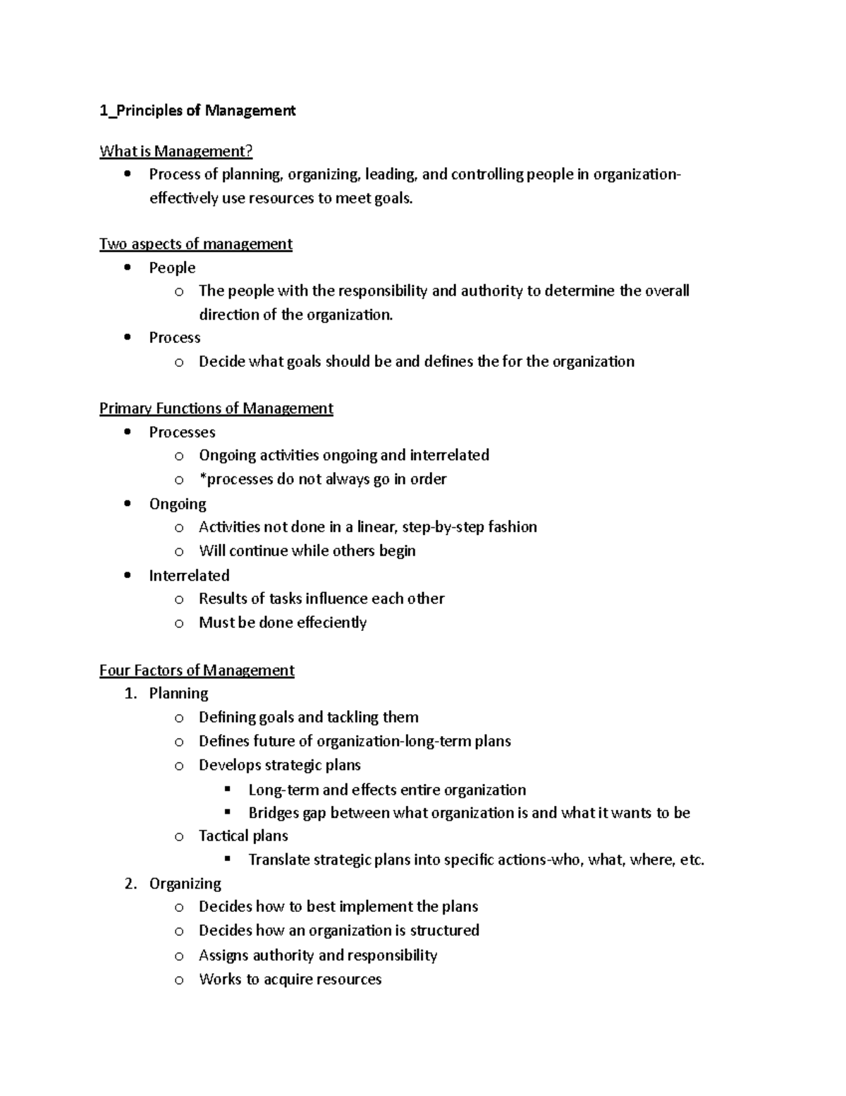 1 Introduction To Management 1 Principles Of Management What Is