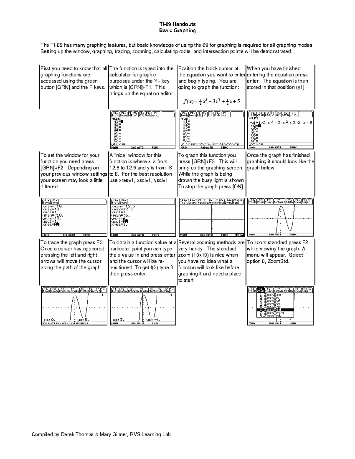 TI89 Basic Graphing - Practice materials for general math - TI-89 ...