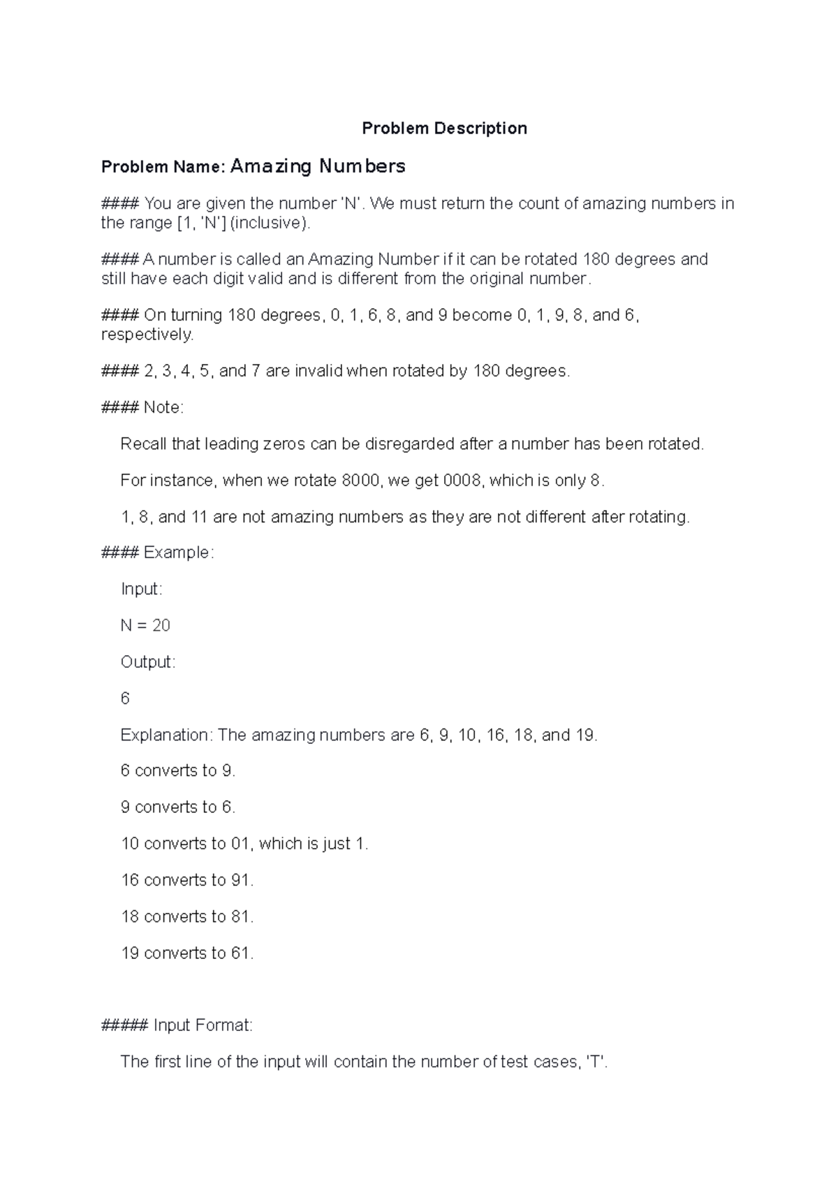 Amazing Number sbbnkb Problem Description Problem Name Amazing