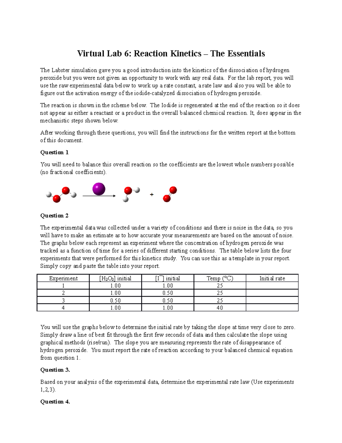 Lab 6 Report Instructions Virtual Lab 6 Reaction The