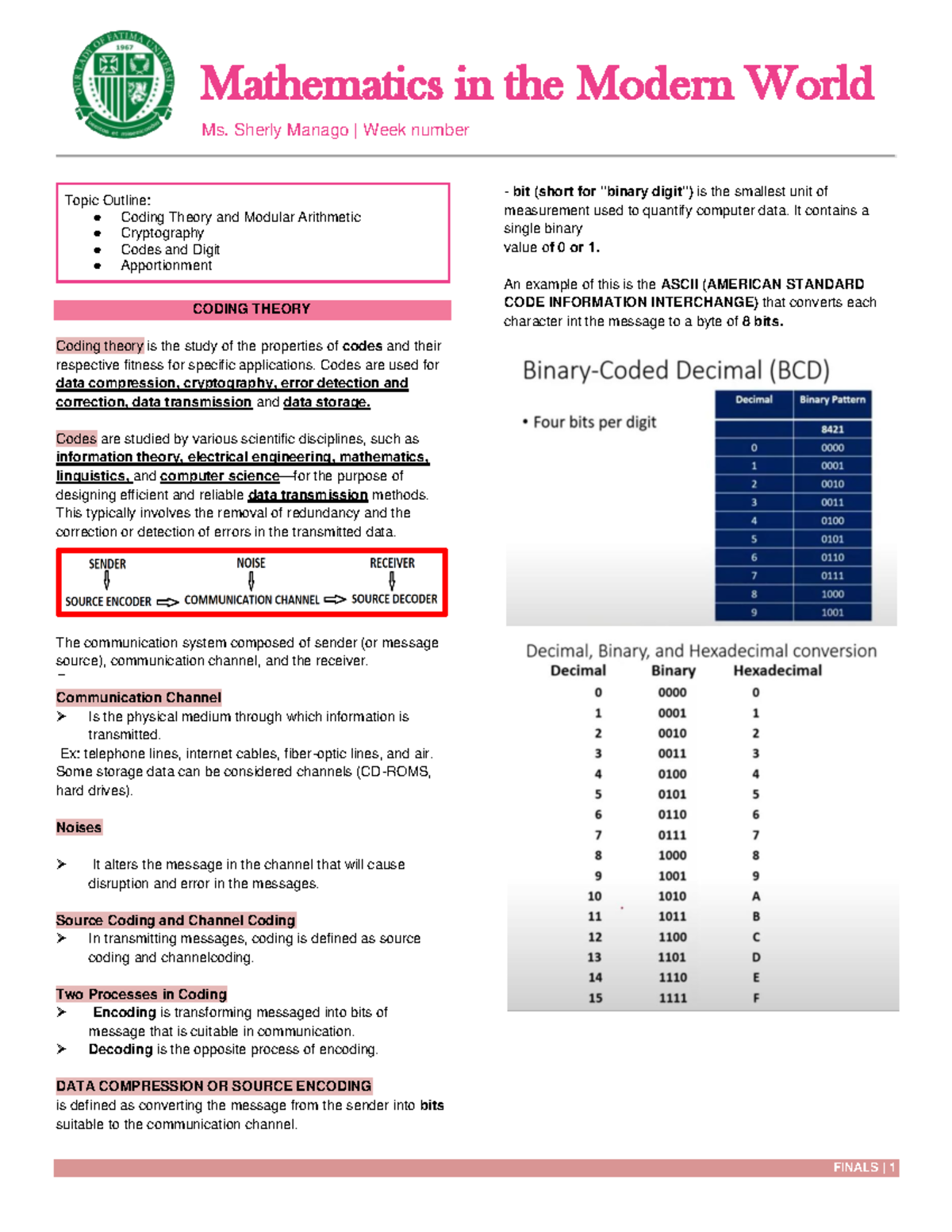 Finals-MATM - LECTURE NOTES - Mathematics in the Modern World Ms ...