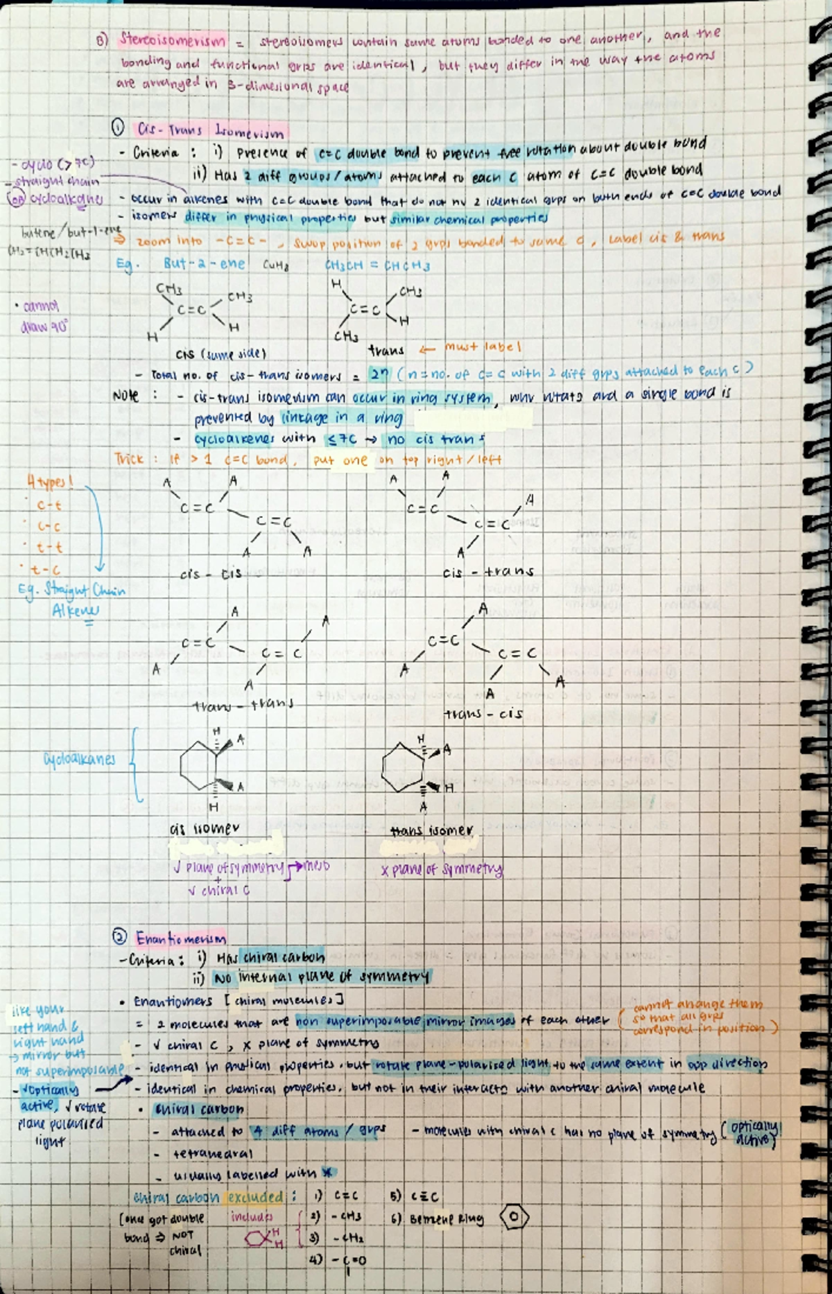 Org Chem II - Stereoisomerism (cis-trans, enantiomerism) -racemic ...