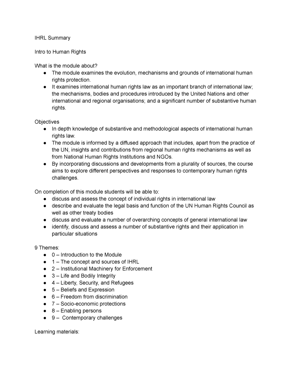 Sources Of International Human Rights Law Notes