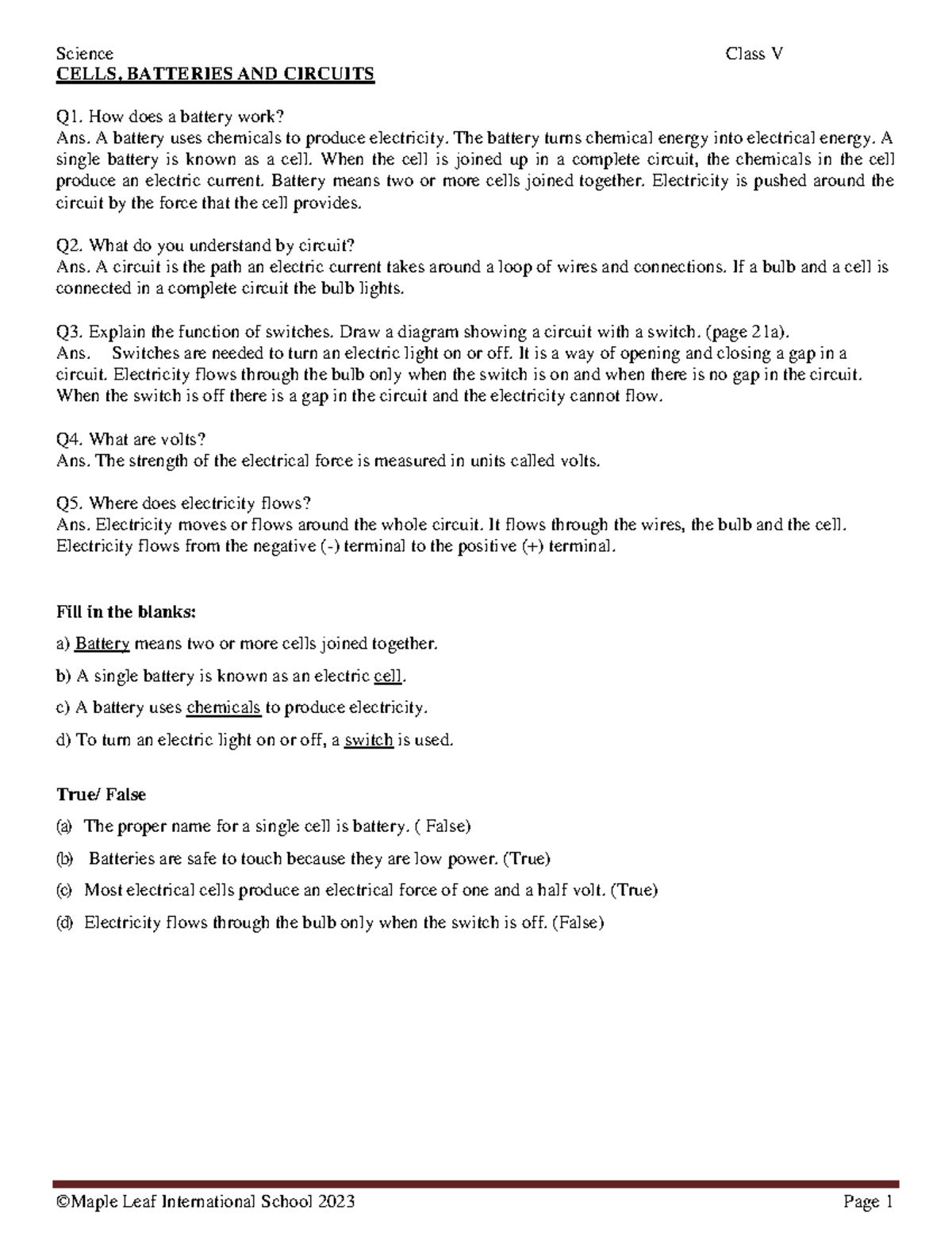 1690783600 - this is a study notes - Science Class V ©Maple Leaf ...