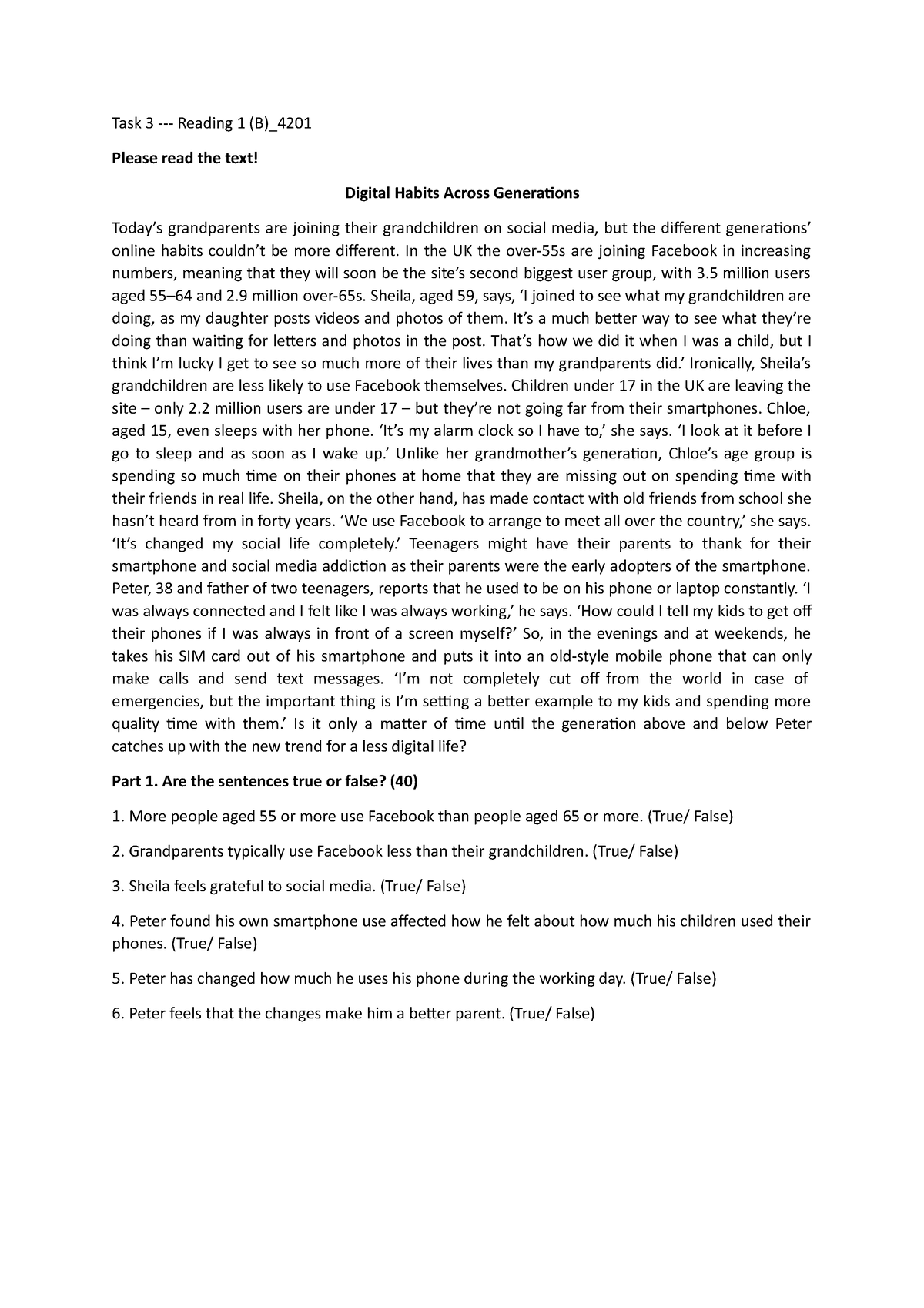 Naskah BING4102 Tugas 3 Reading 1 - Task 3 - Reading 1 (B)_ Please read ...