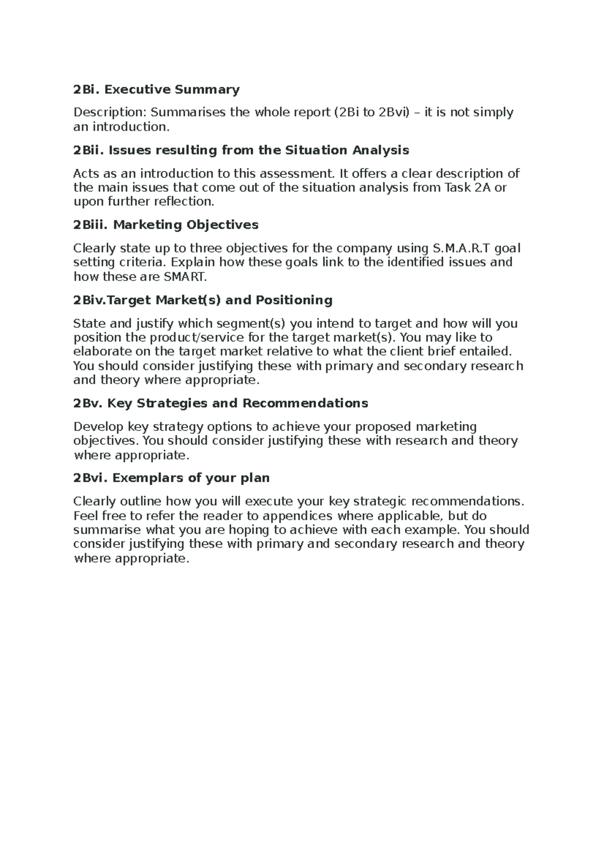 Marketing Capstone 2B - lmao - 2Bi. Executive Summary Description ...