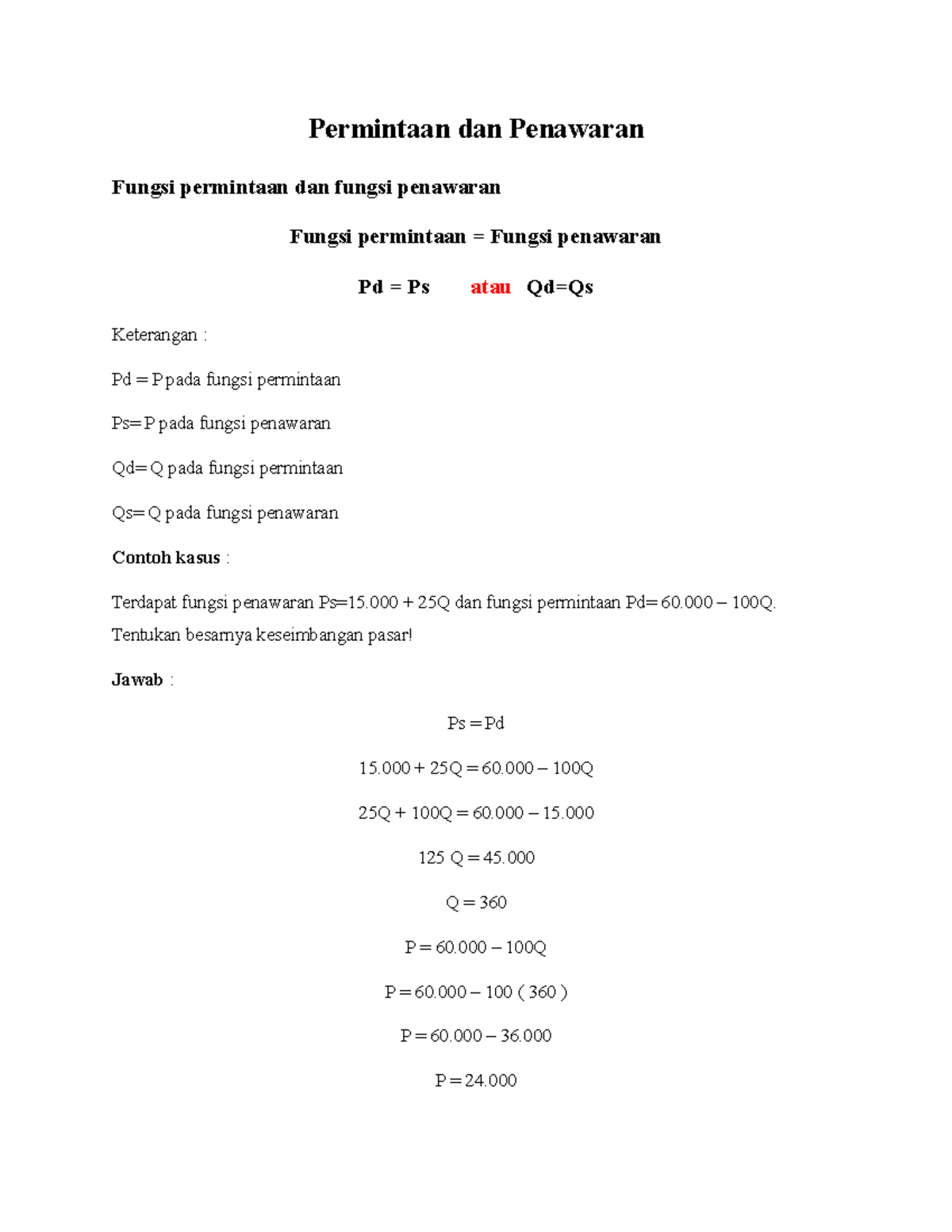 Permintaan Dan Penawaran - Permintaan Dan Penawaran Fungsi Permintaan ...