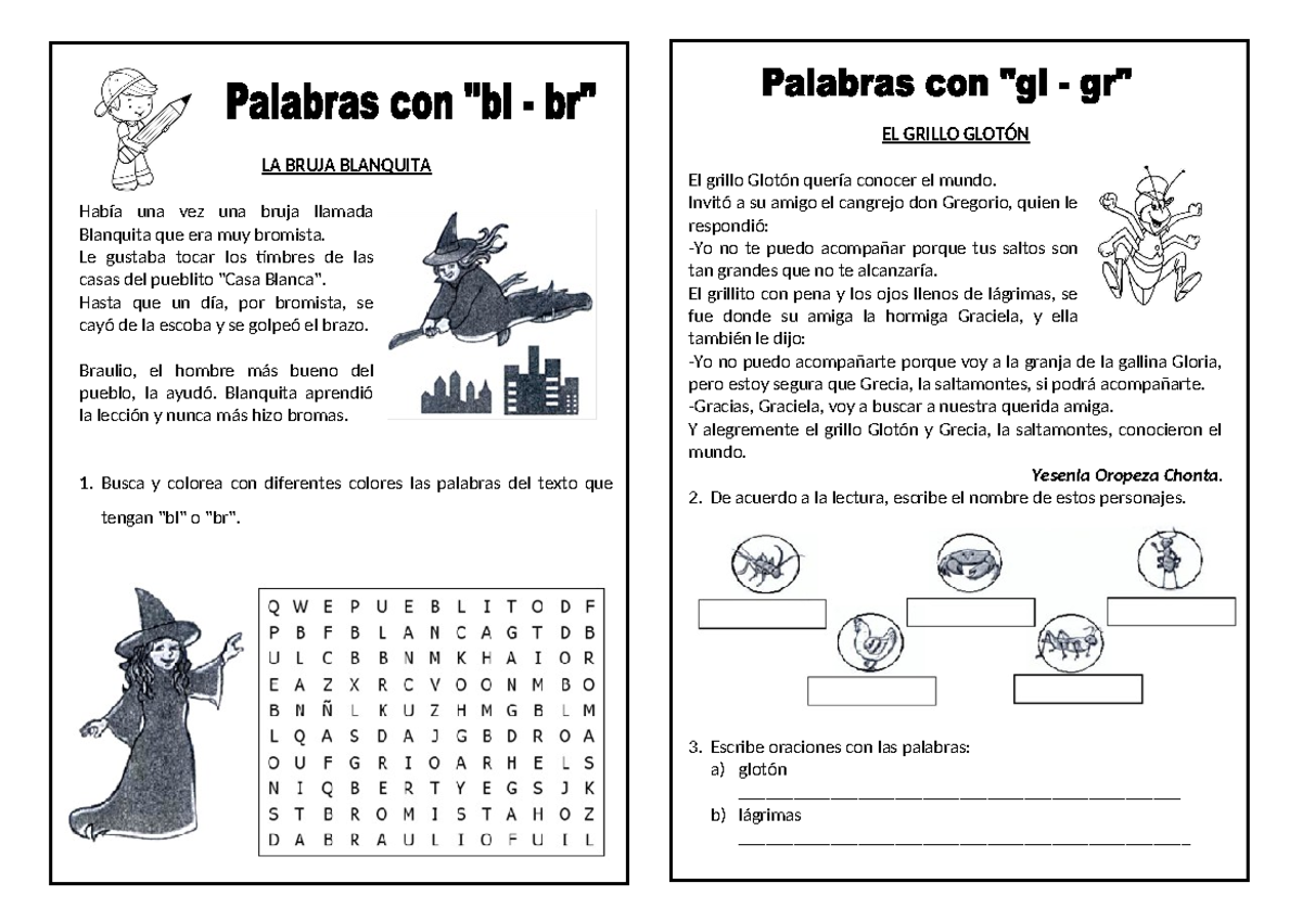 Lectura Semana 1-2 - LA BRUJA BLANQUITA Había una vez una bruja llamada ...