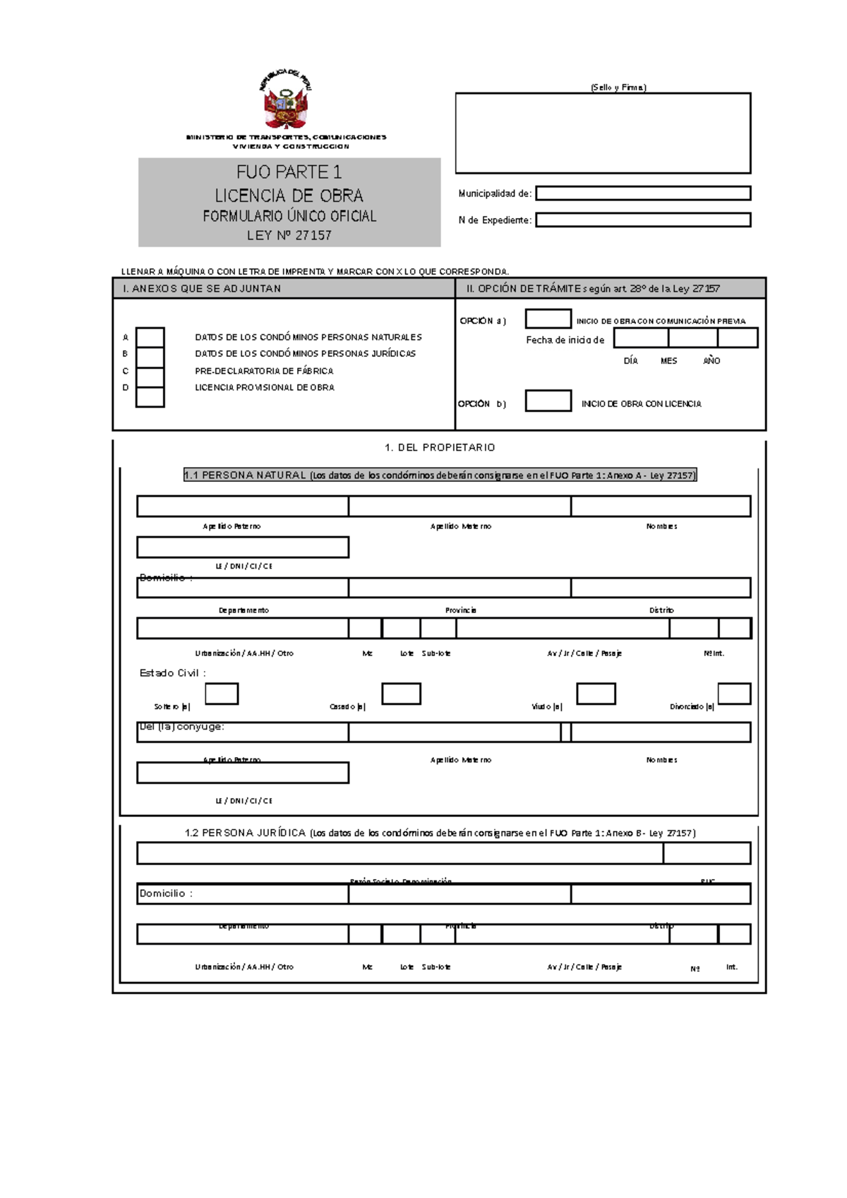 FUO Parte 1 Nota A Apellido Paterno Apellido Materno Nombres LE