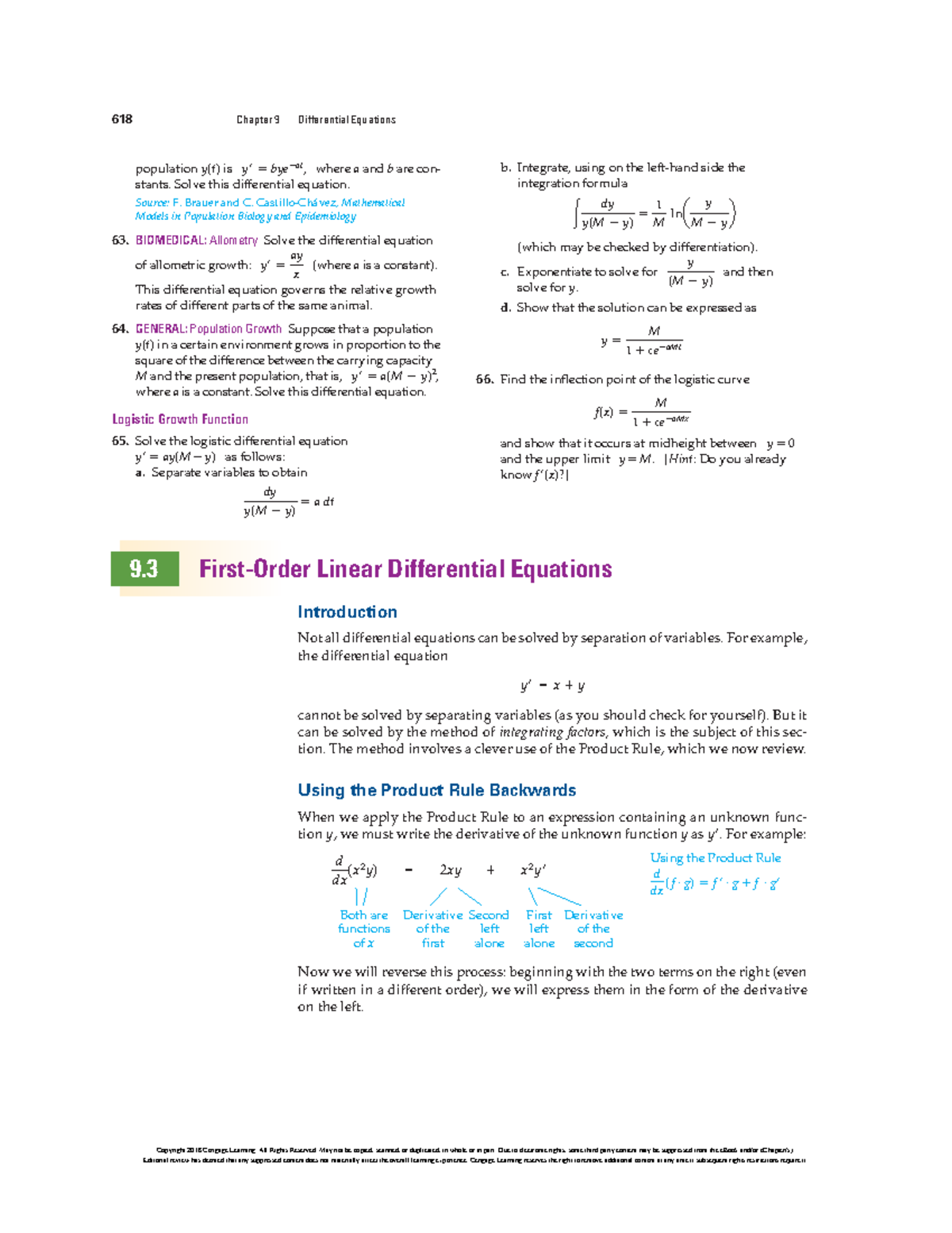 9.3 First-Order Linear Differential Equations - 618 Chapter 9 ...