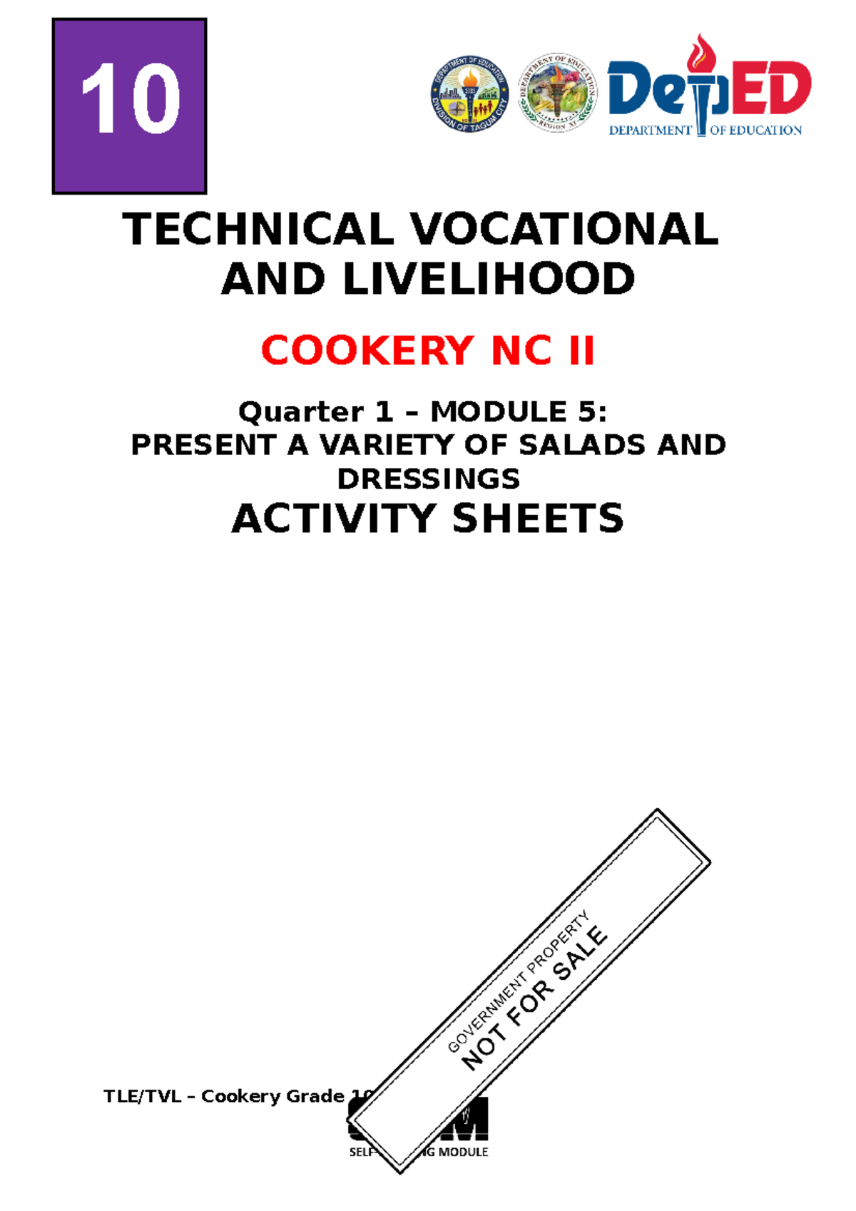 ACT Sheets COK Q1 M5 - TECHNICAL VOCATIONAL AND LIVELIHOOD COOKERY NC ...
