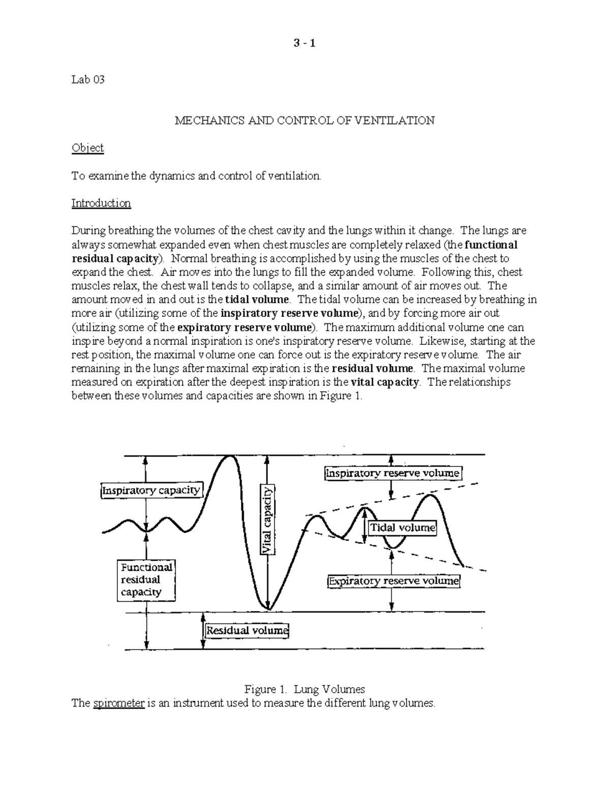 Lab 03 Ventilation msk Lab 03 MECHANICS AND CONTROL OF