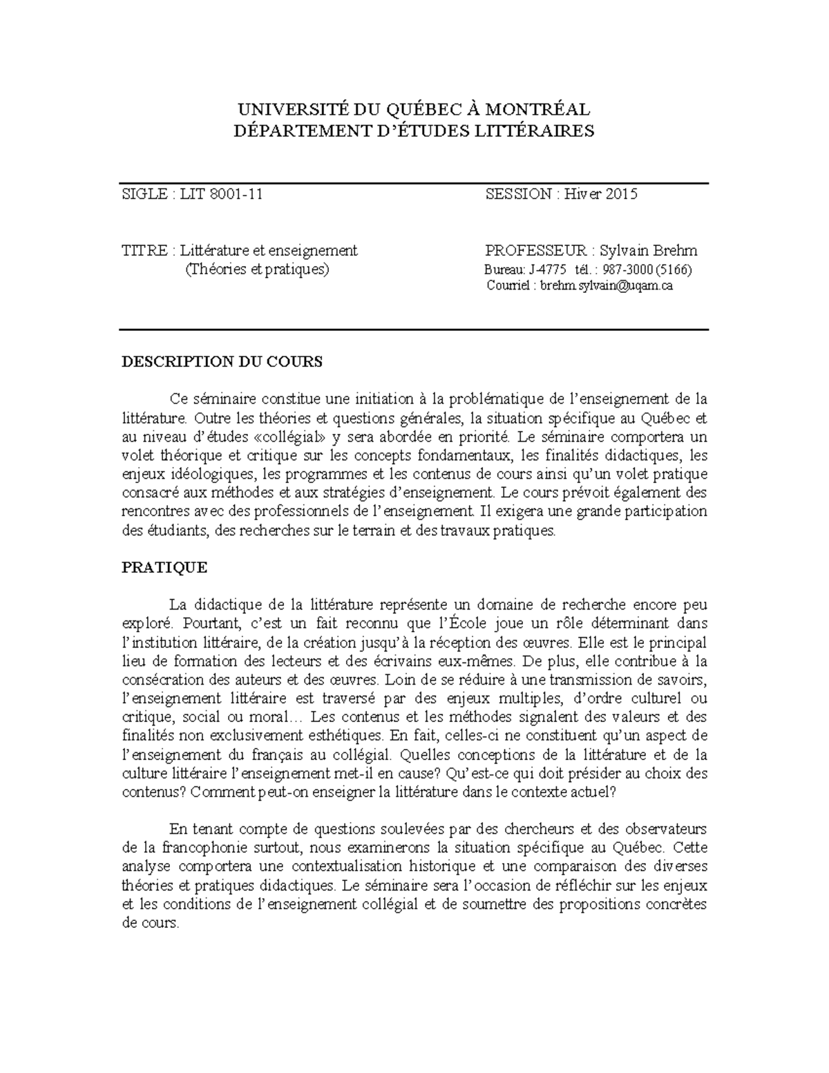 Lit8001 universit du qu bec montr al d partement d tudes