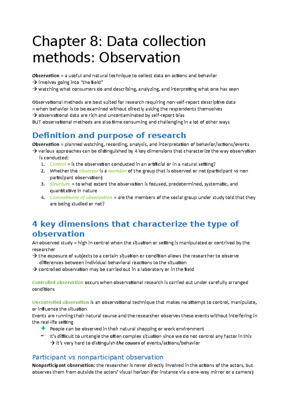 Chapter 8 (HC8) - Summaries of the book (don't remember which book ...