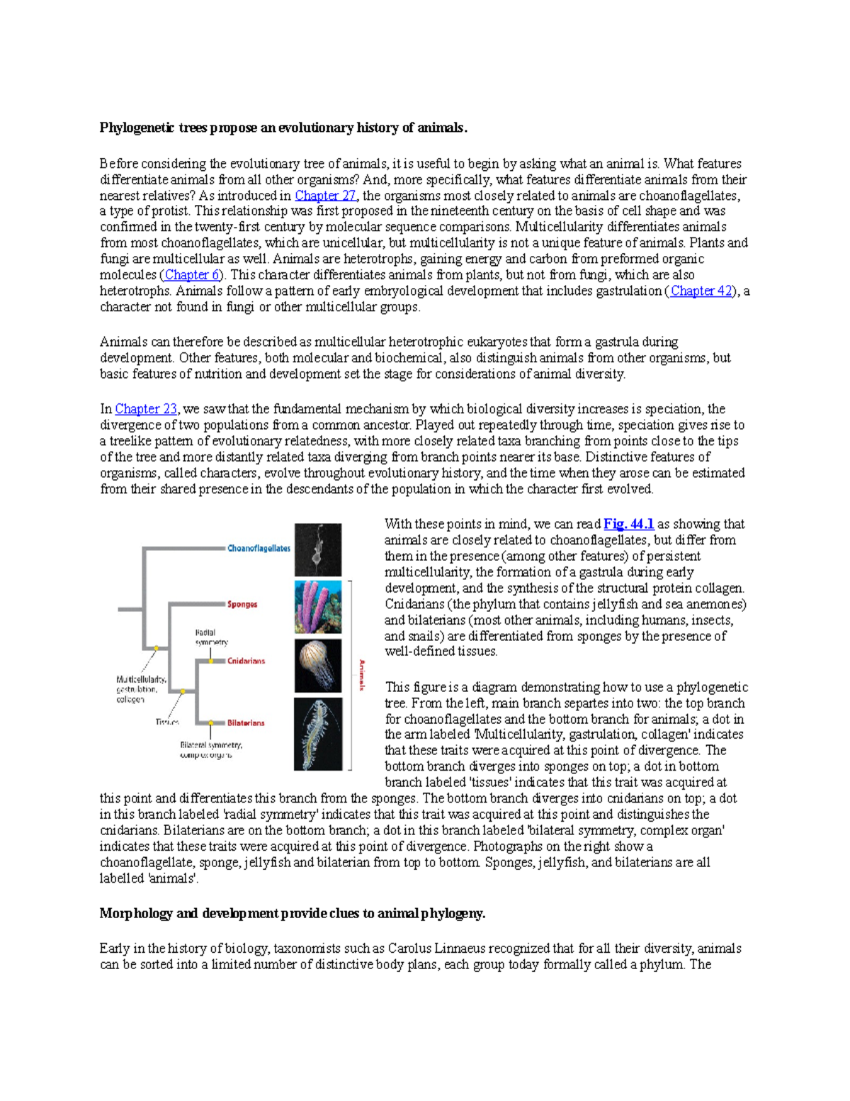 Week 4 - Notes - Phylogenetic trees propose an evolutionary history of ...