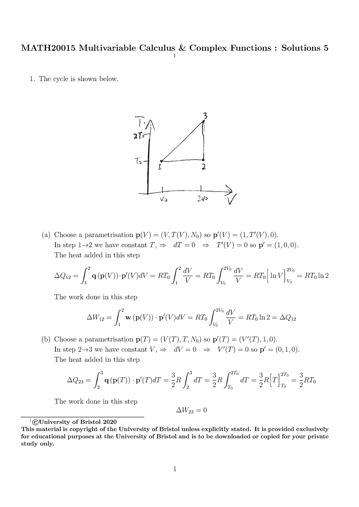 Multivariable Calculus Homework 5 Solutions - MATH20015 Multivariable ...