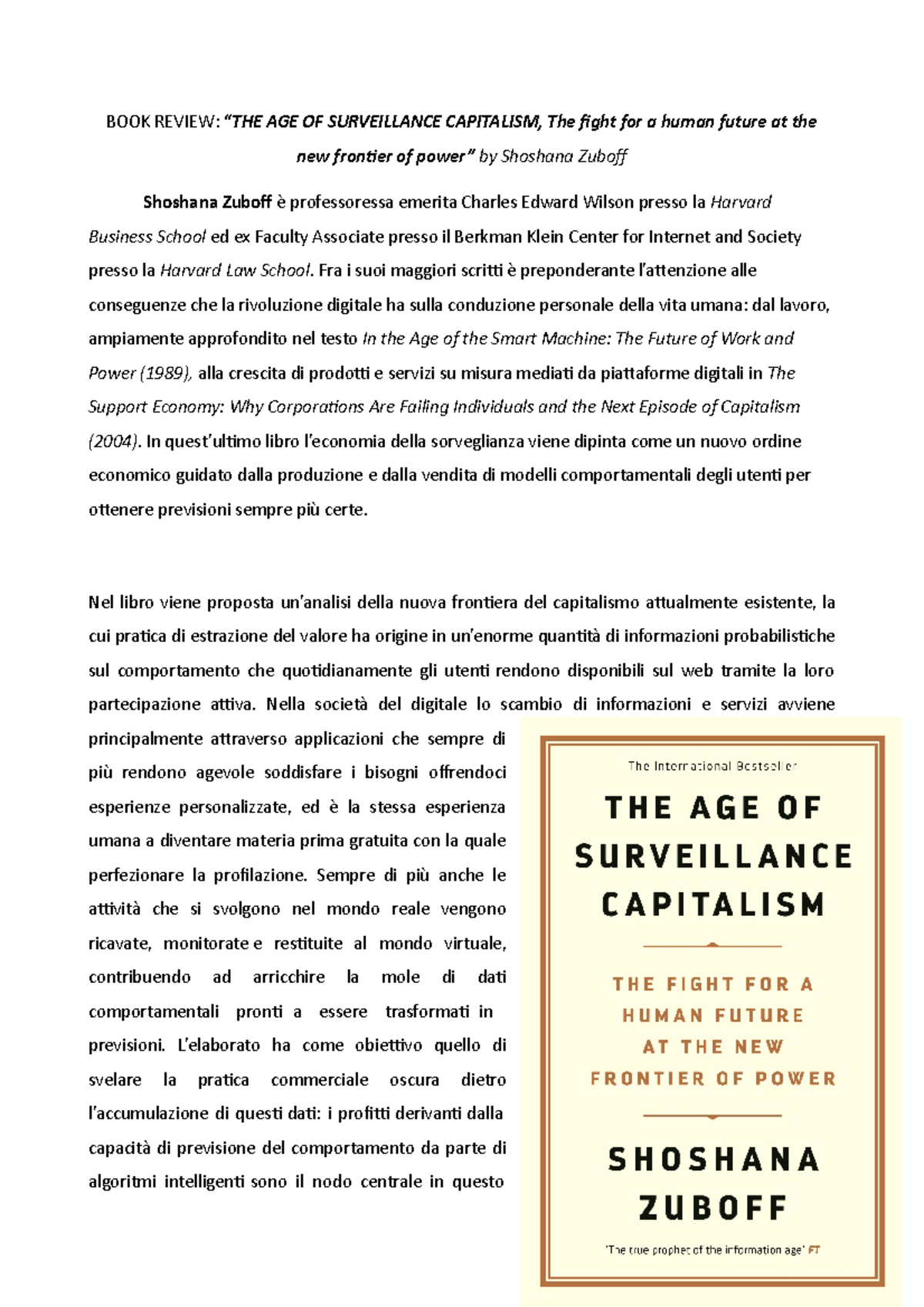 THE AGE OF Surveillance Capitalism - BOOK REVIEW: “THE AGE OF