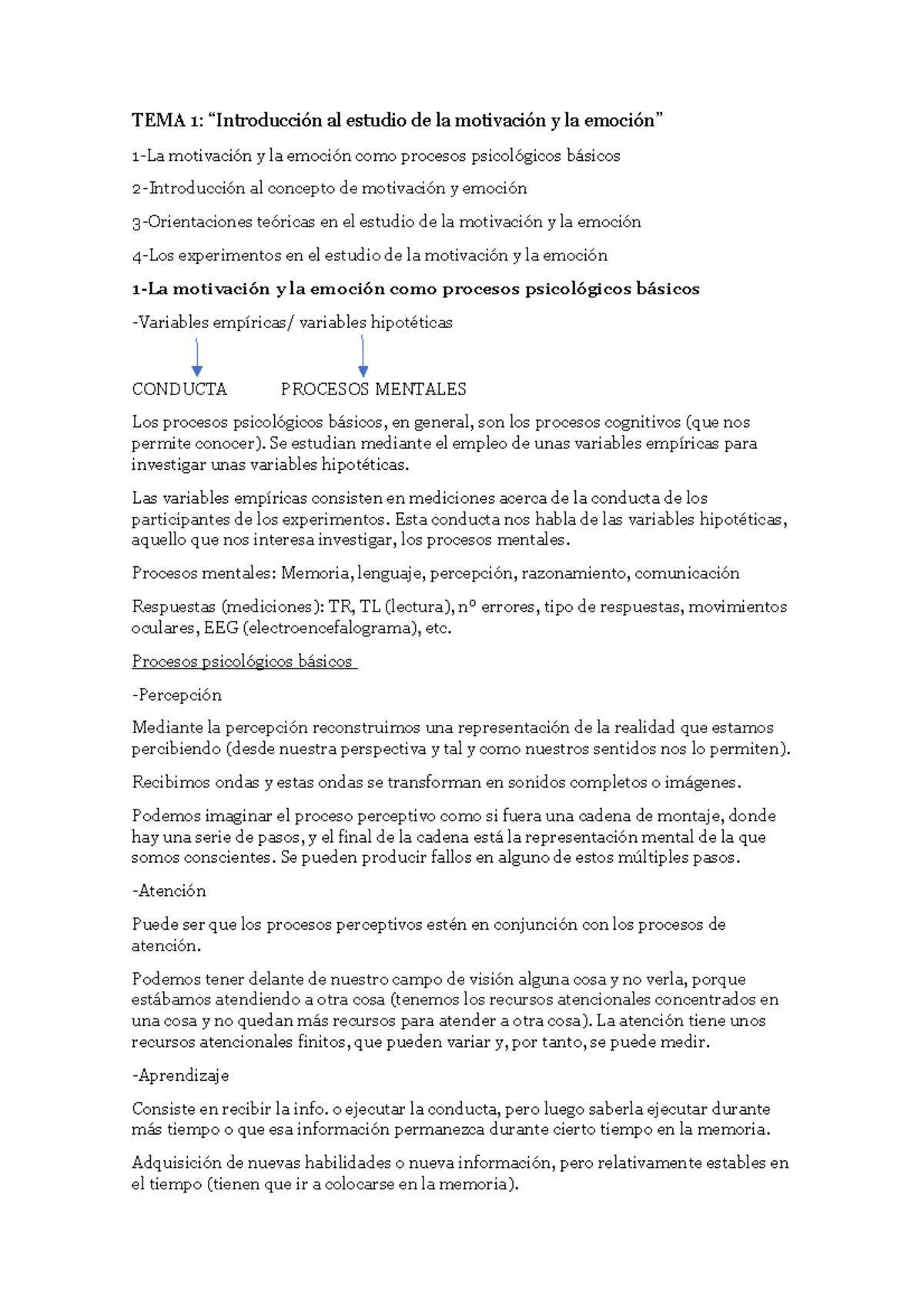 TEMA 1- Introducción al estudio de la motivación y la emoción - TEMA 1 ...