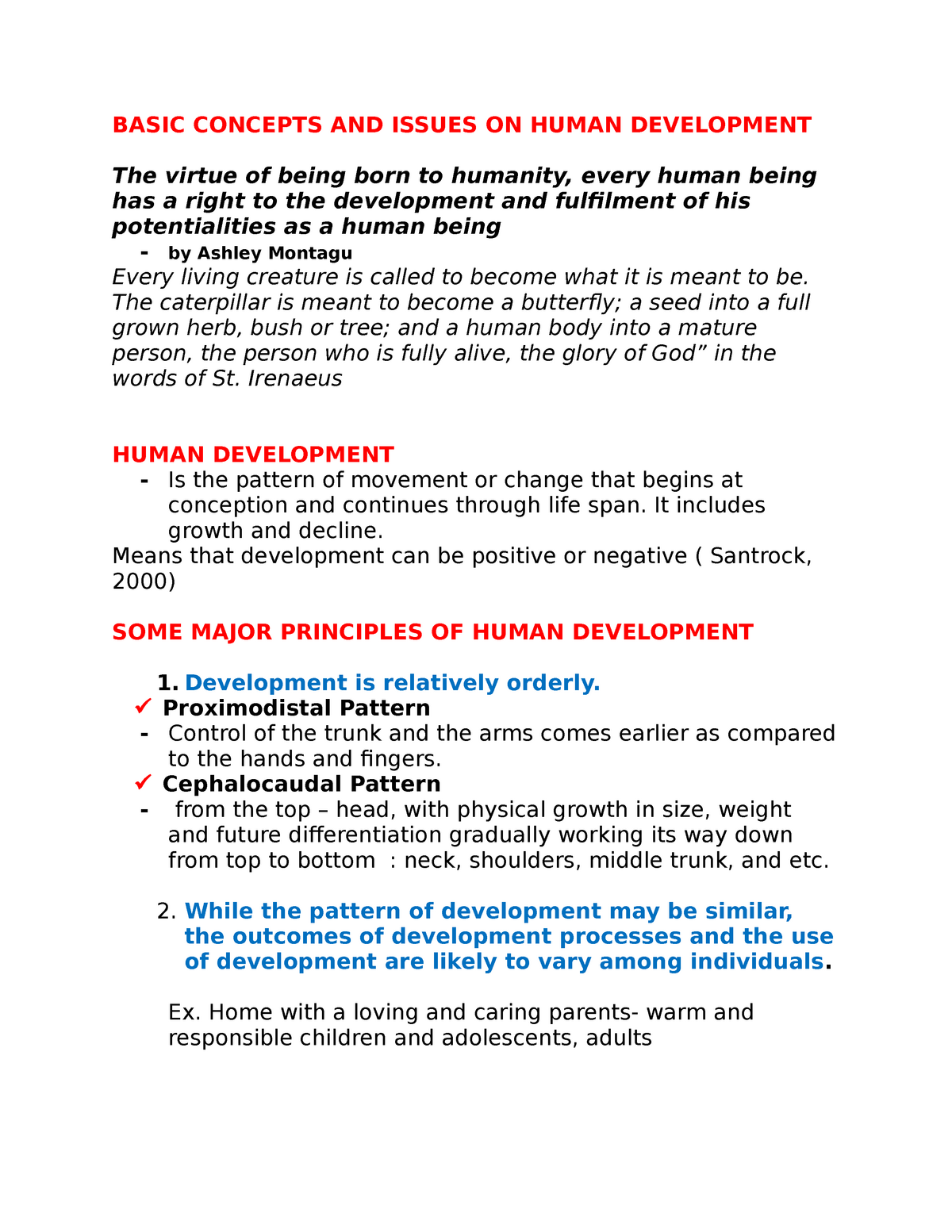 integral human development essay