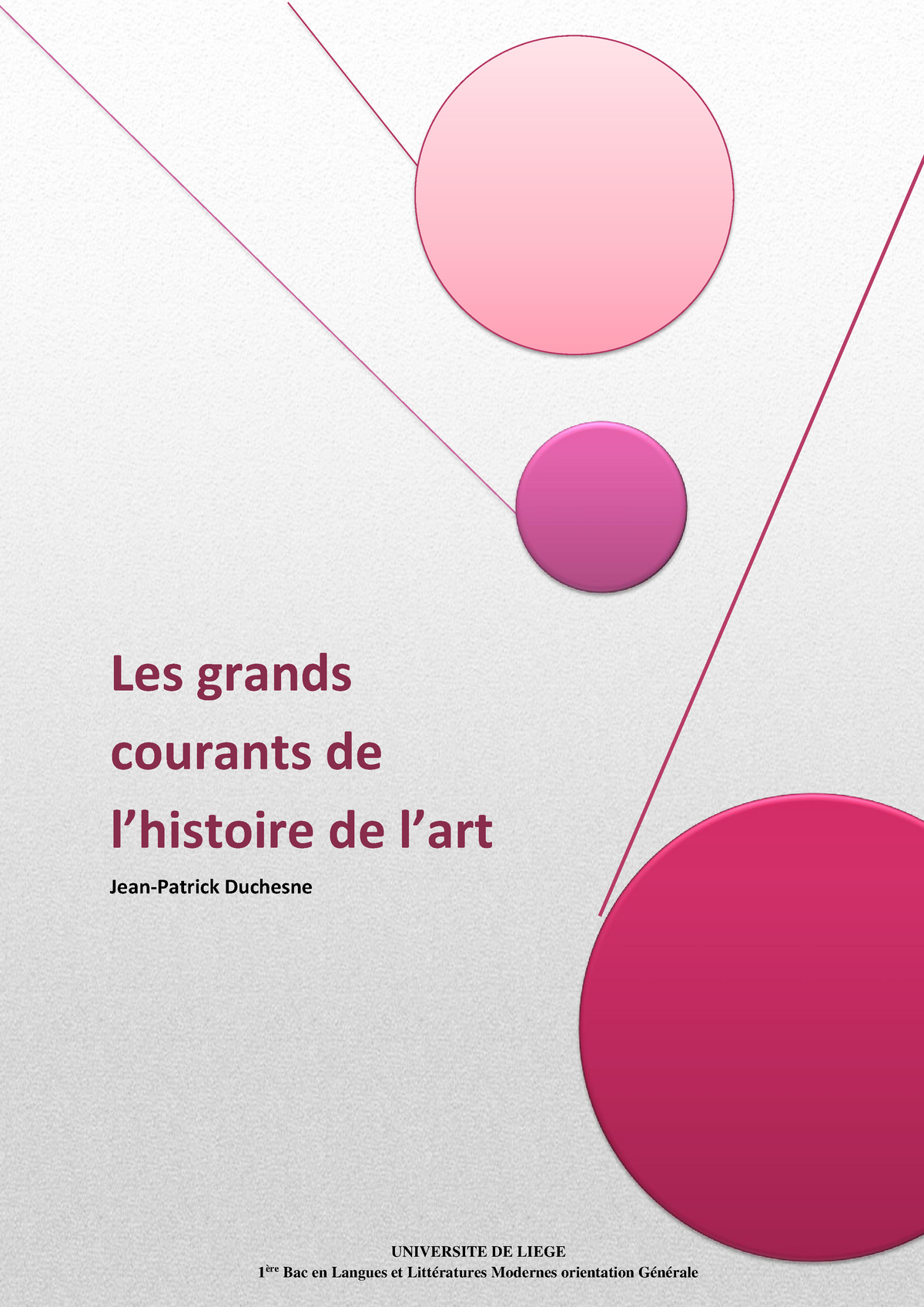 Les Grands Courants De L Histoire De L Art - Ordre Du Cours ...