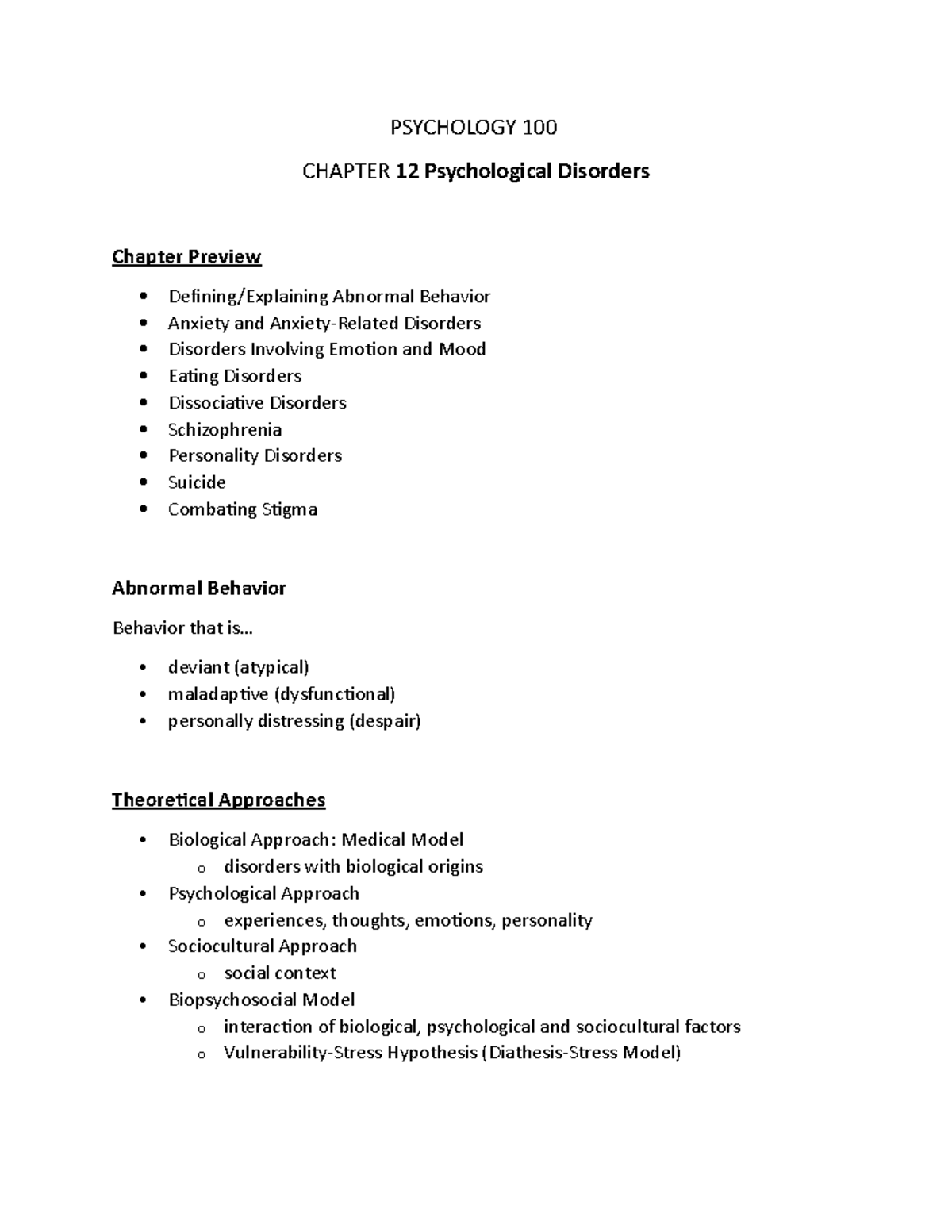 psy-100-chapter-12-psychological-disorders-psychology-100-chapter-12-psychological-disorders