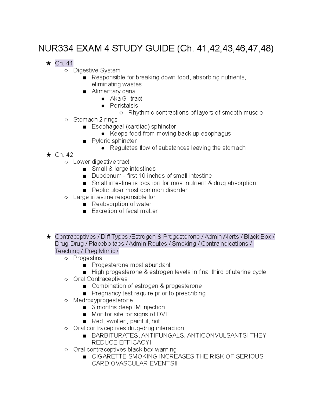 Pharm EXAM 4 - n/a - NUR334 EXAM 4 STUDY GUIDE (Ch. 41,42,43,46,47,48 ...