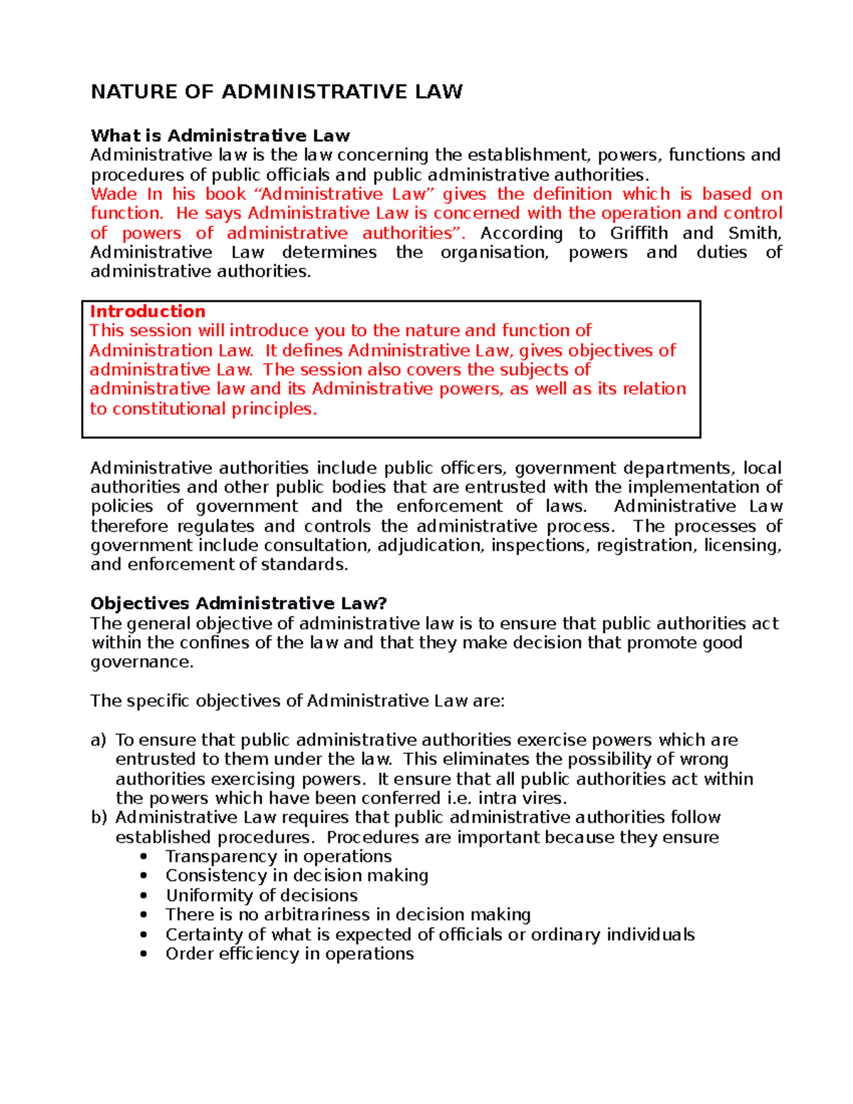 Nature OF Administrative LAW NATURE OF ADMINISTRATIVE LAW What is