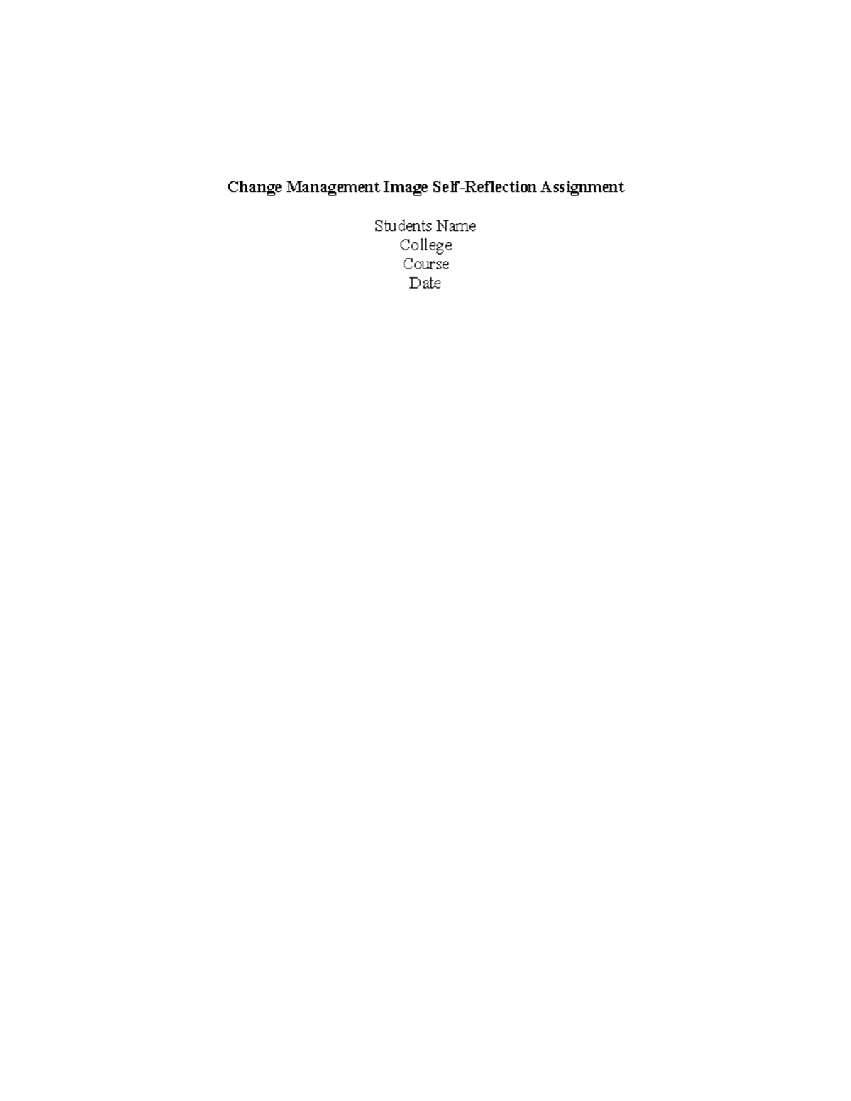 change management image self reflection paper assignment