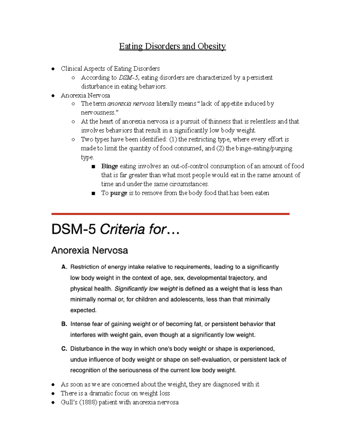 PSYC 337-Eating Disorders - Eating Disorders and Obesity Clinical ...