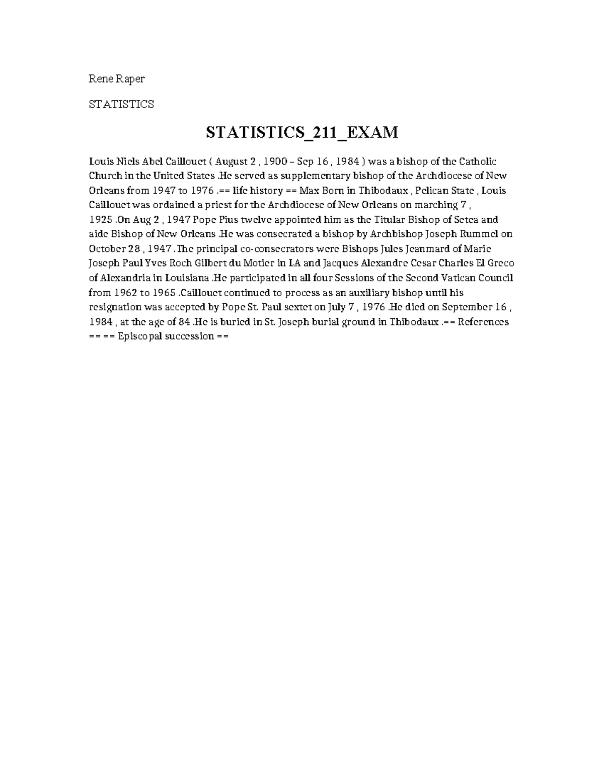 Statistics 211 EXAM - exam note - Rene Raper STATISTICS STATISTICS_211 ...