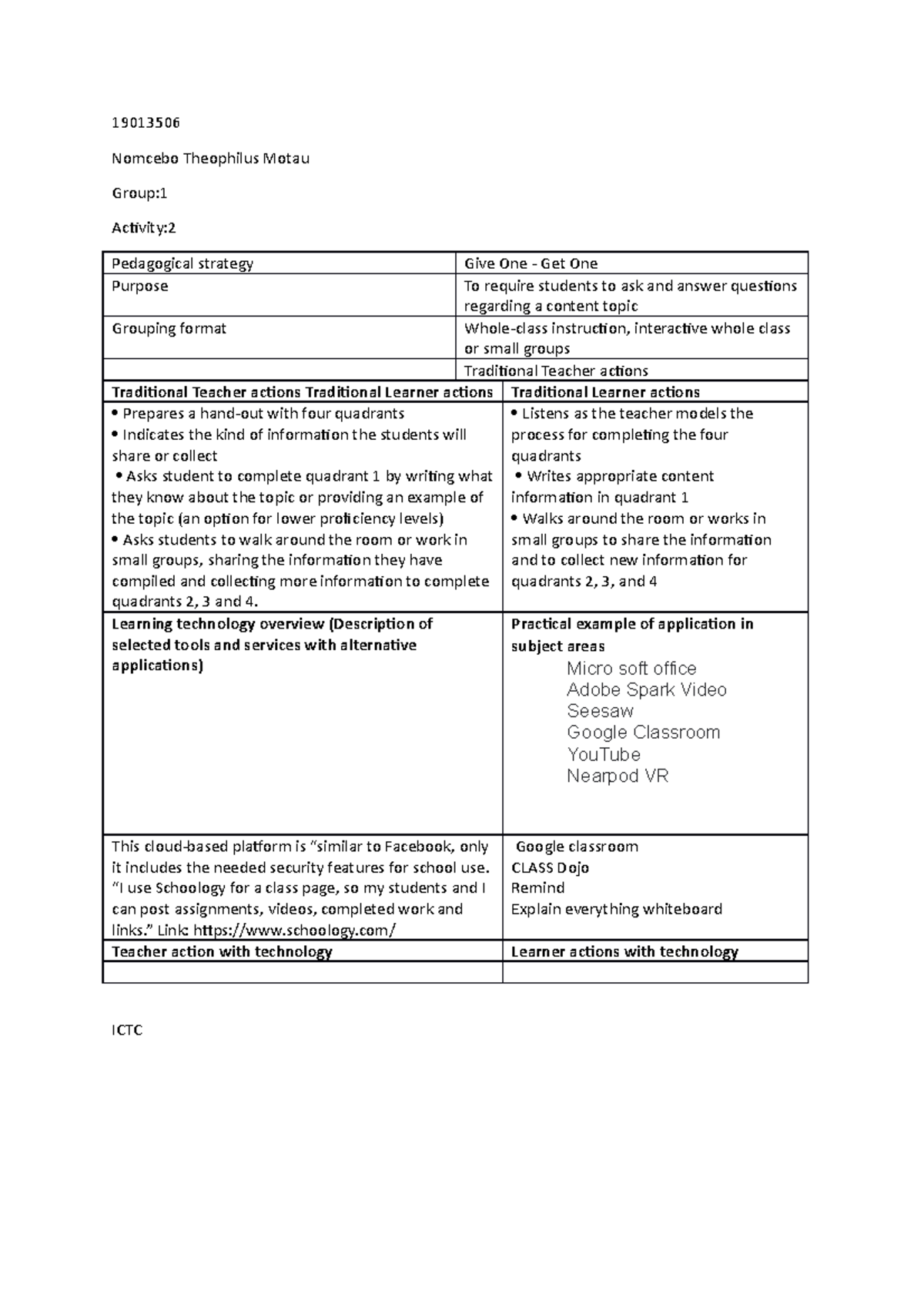 19013506 ICT - Compulsory ICE Task 1 for ICTC5211. Check guidelines in ...