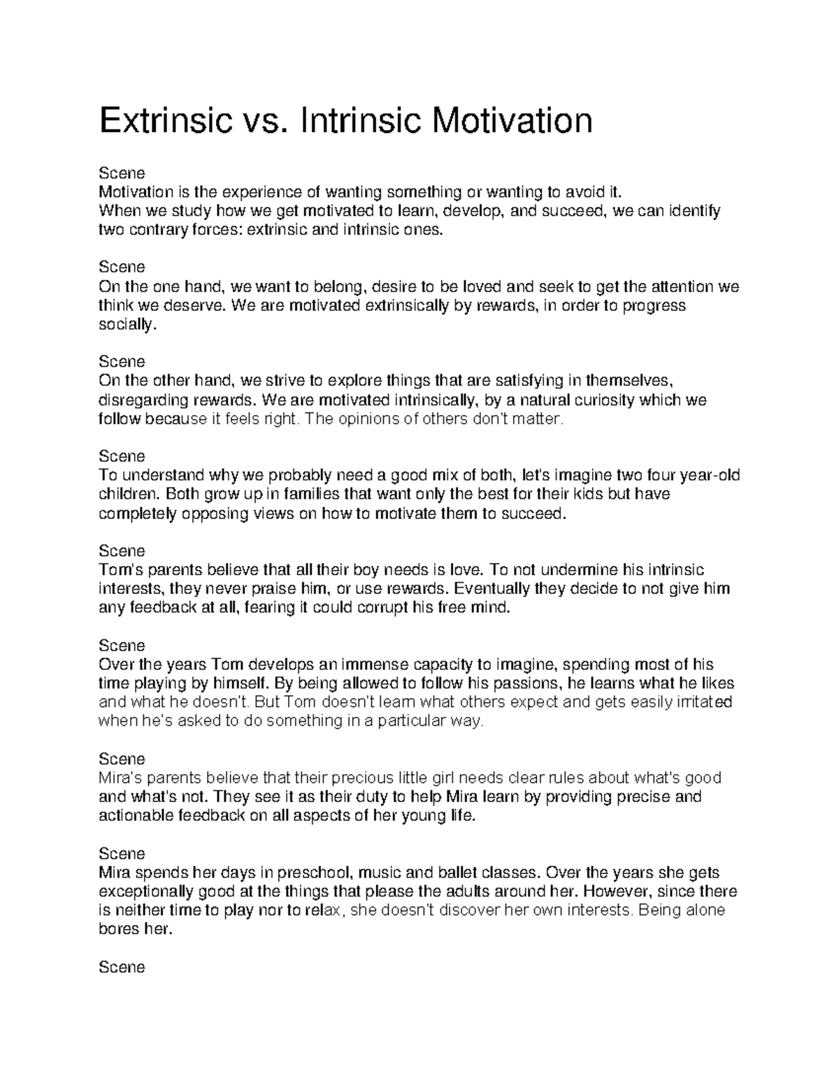 Extinct and instinct behaviour - Extrinsic vs. Intrinsic Motivation ...