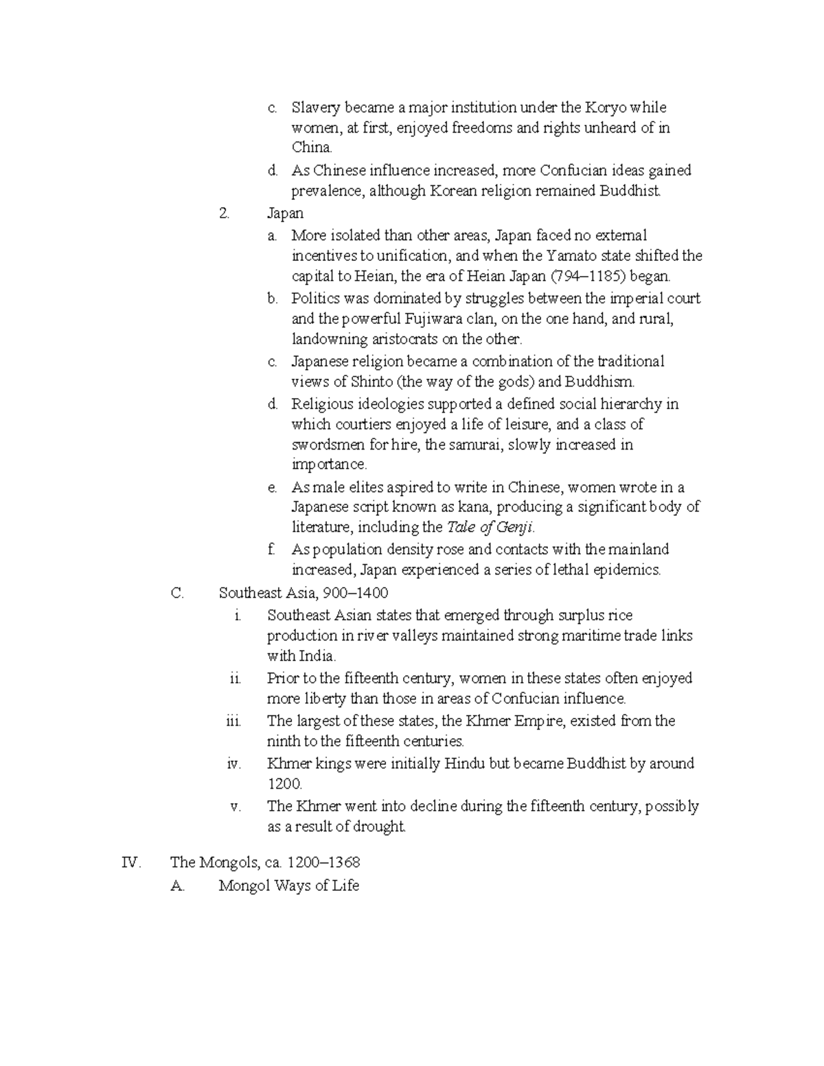 Ch12-outline 6 - Lecture Notes - C. Slavery Became A Major Institution 