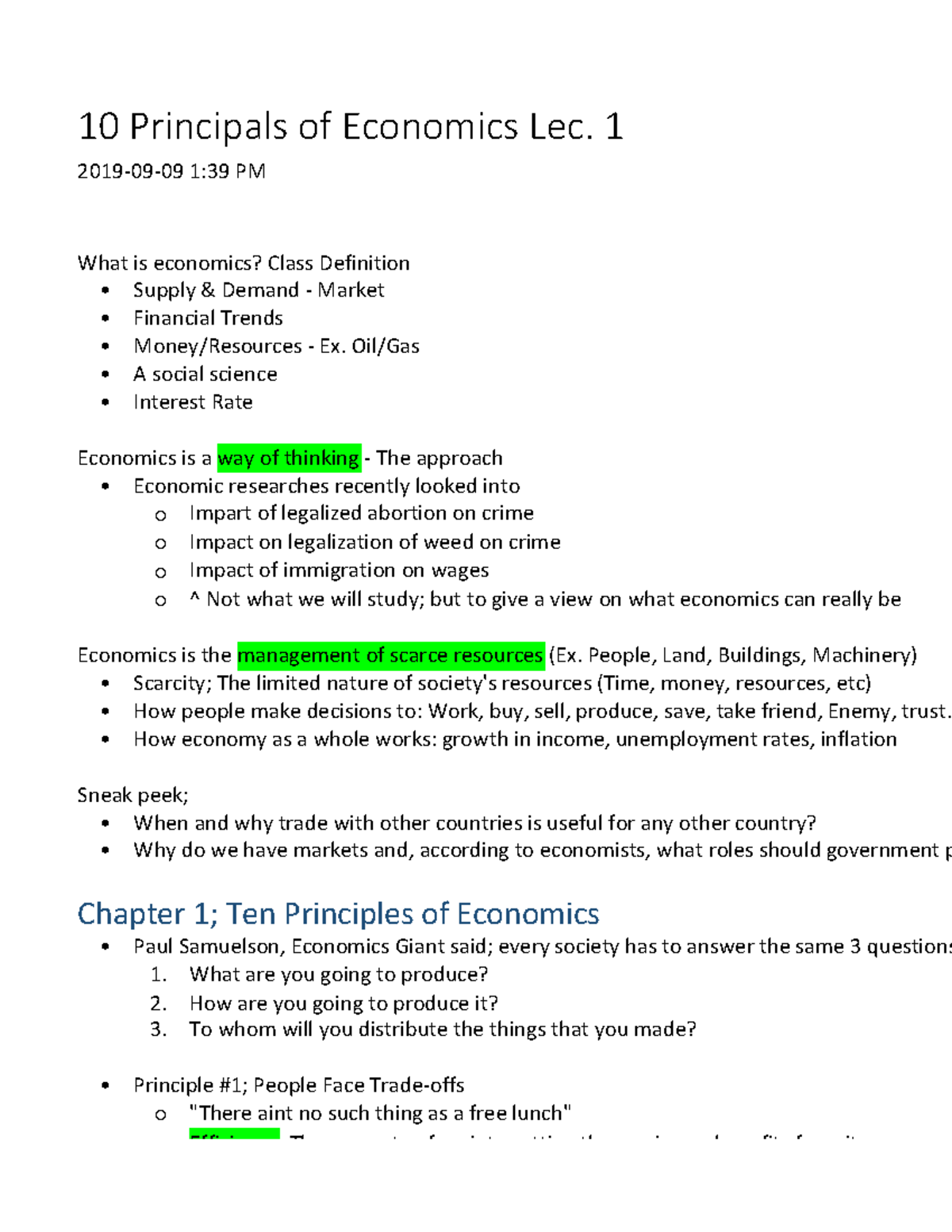 10 Principals of Economics - Warning: TT: undefined function: 32 What ...