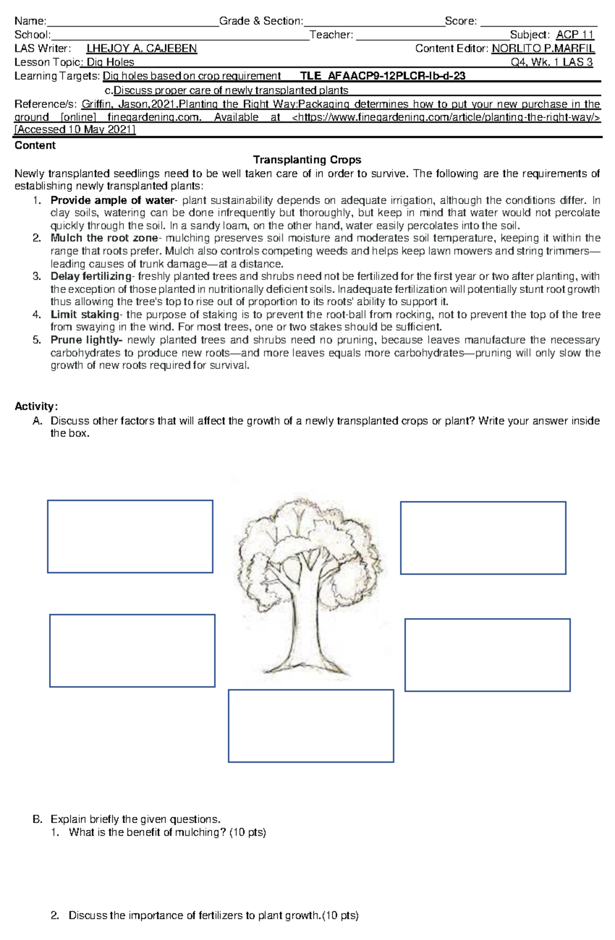 ACP 11 Q4-Wk-1-LAS-3 - acp - Name:____________________________Grade ...