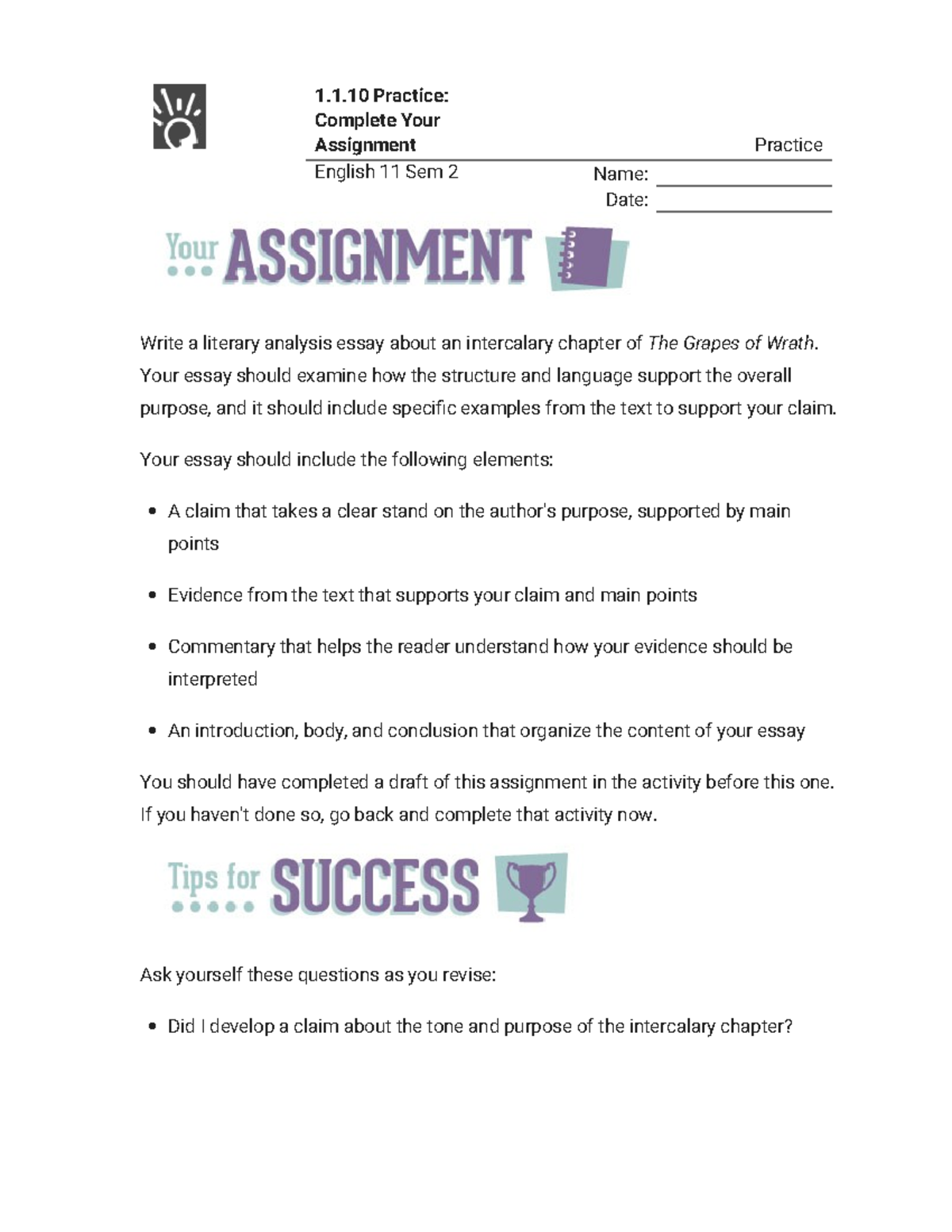 1.1.10 practice complete your assignment apex