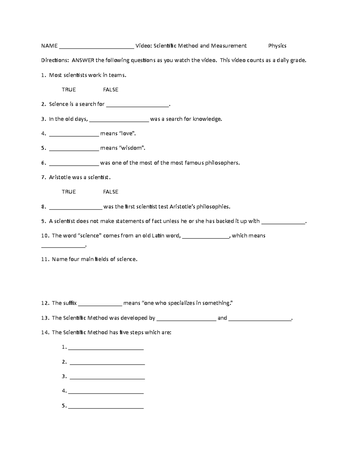 Meas video response sheet-2021 - NAME ________________________ Video ...