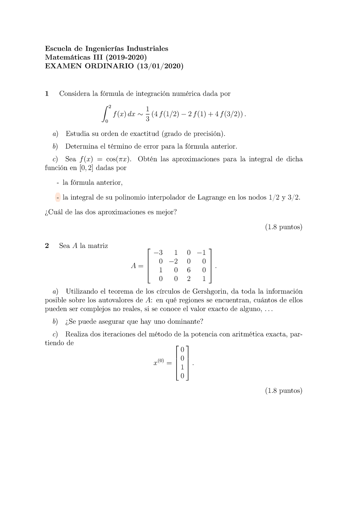 Examen Ordinario Matem III-2019 2020 - Escuela De Ingenierías ...