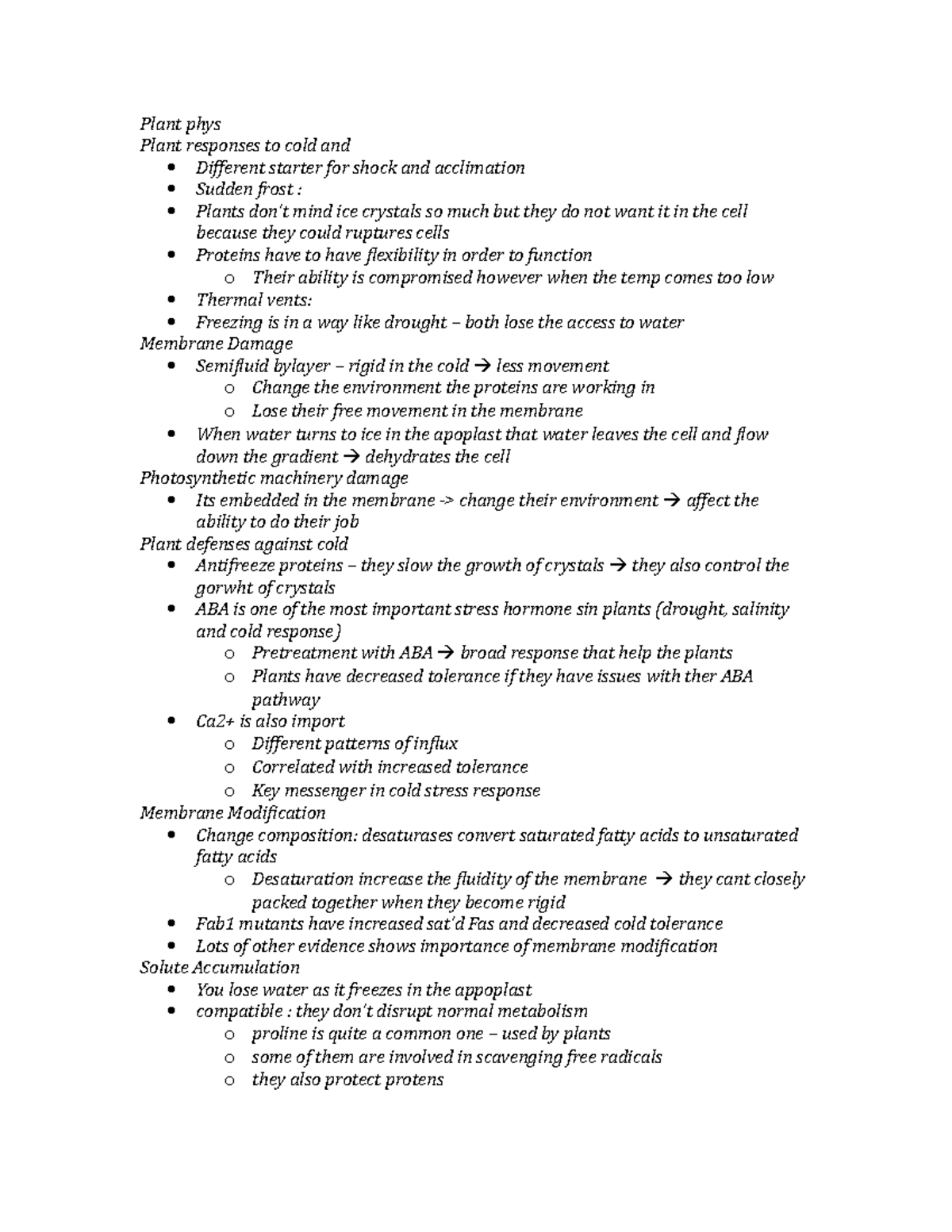 Plant Physiology - Lecture notes - Plant phys - Plant phys Plant ...